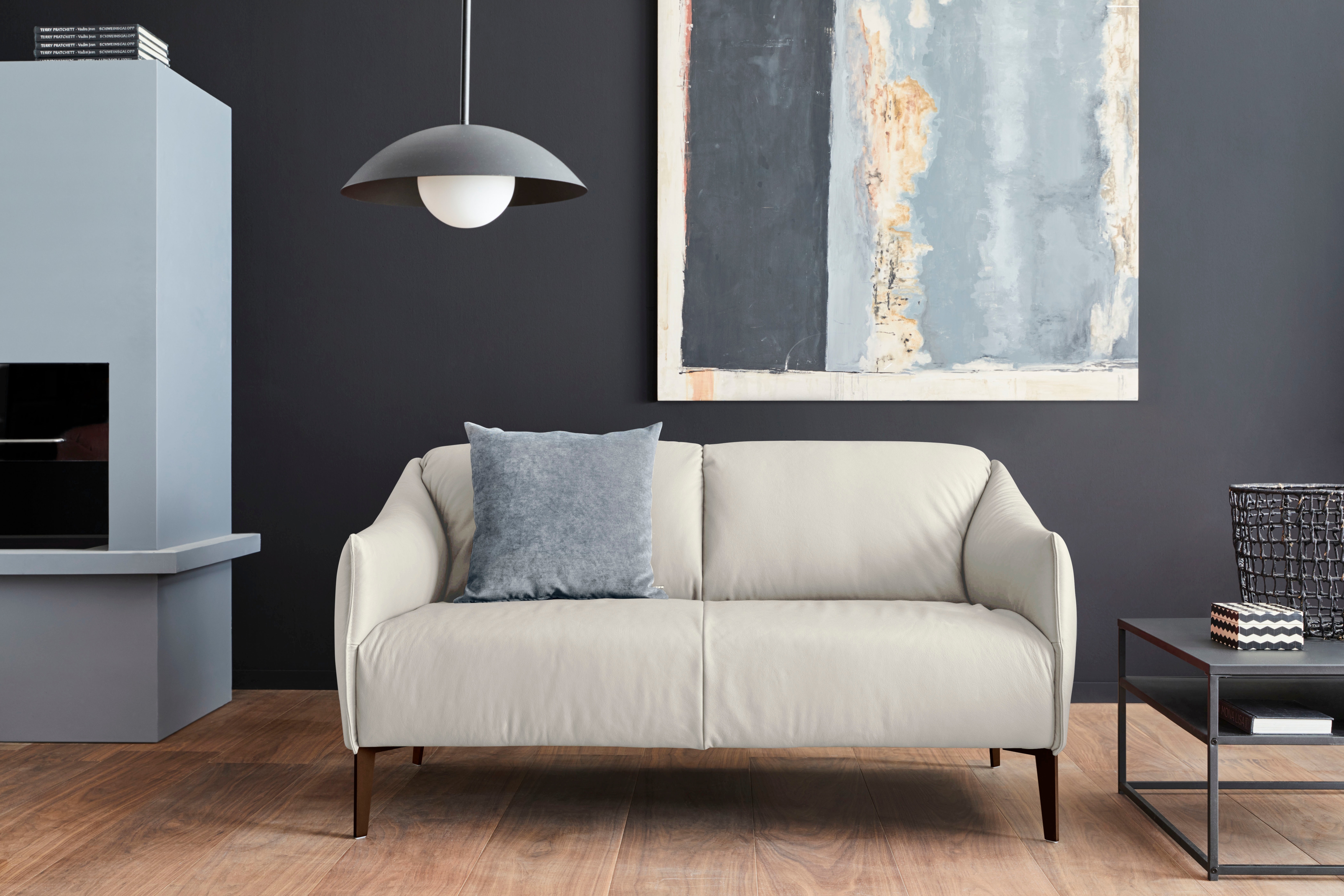 W.SCHILLIG 2-Sitzer "sally Designsofa, Loungesofa, bequem, schmale Armlehnen, Breite 154cm" mit Metall-Winkelfüßen in Bronze pulverbeschichtet, Breite 154 cm