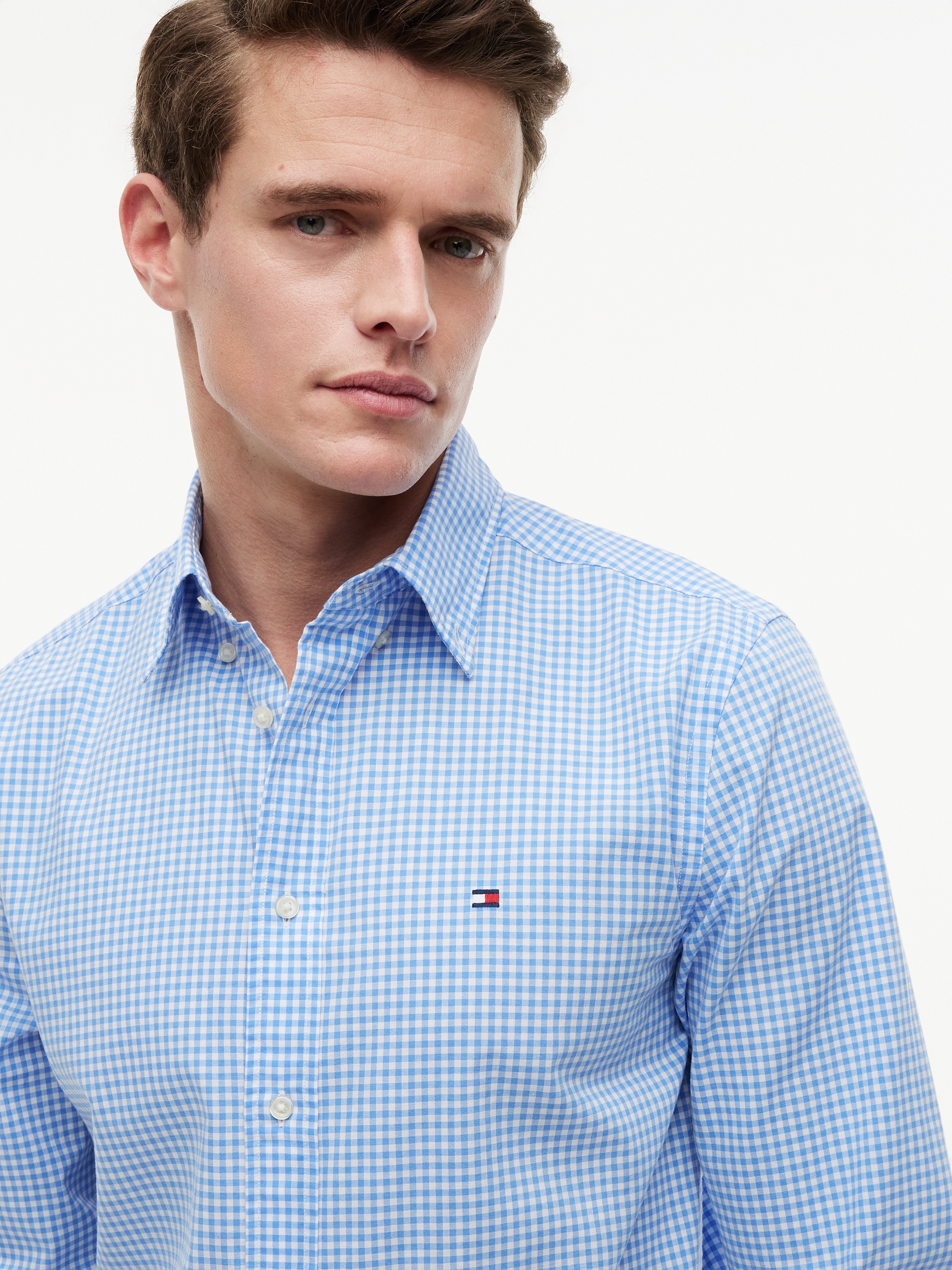 Tommy Hilfiger Langarmhemd »FLEX POPLIN GINGHAM SHIRT« Regular Fit Flex Cotton Gingham
