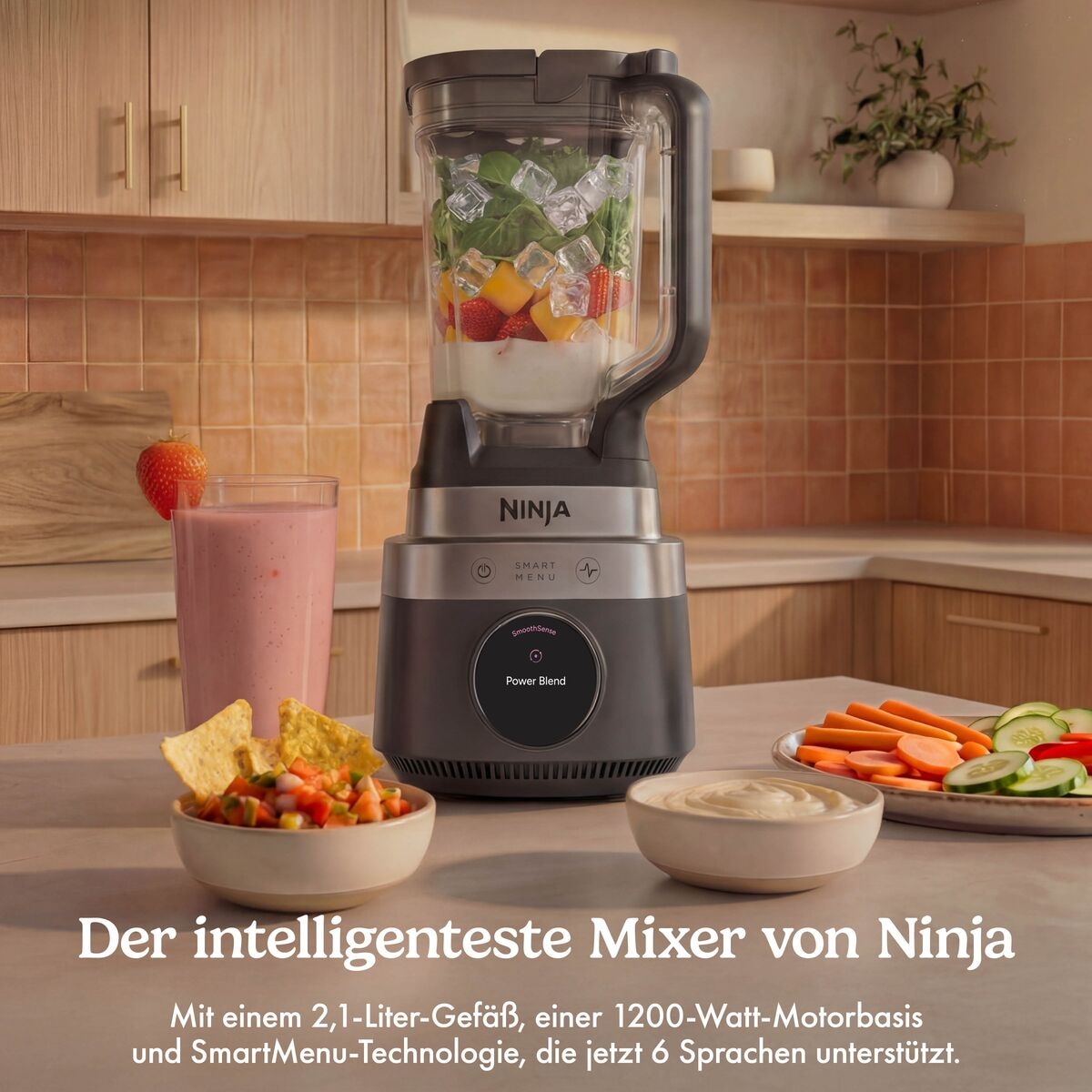 NINJA Standmixer »LB201EUBK Ninja CrushBOSS intelligenter Mixer  Onyx« 1200 W