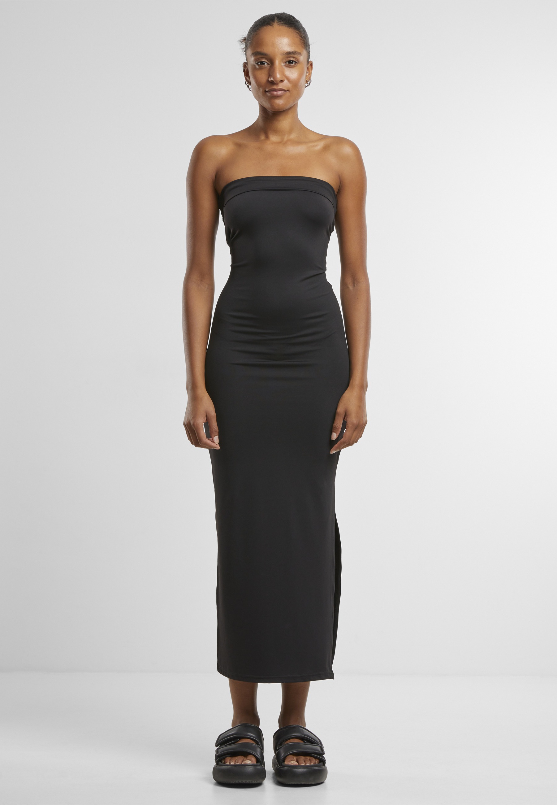 URBAN CLASSICS Shirtkleid »Urban Classics Ladies Bandeau Midi Dress« 1 Stk. tlg.