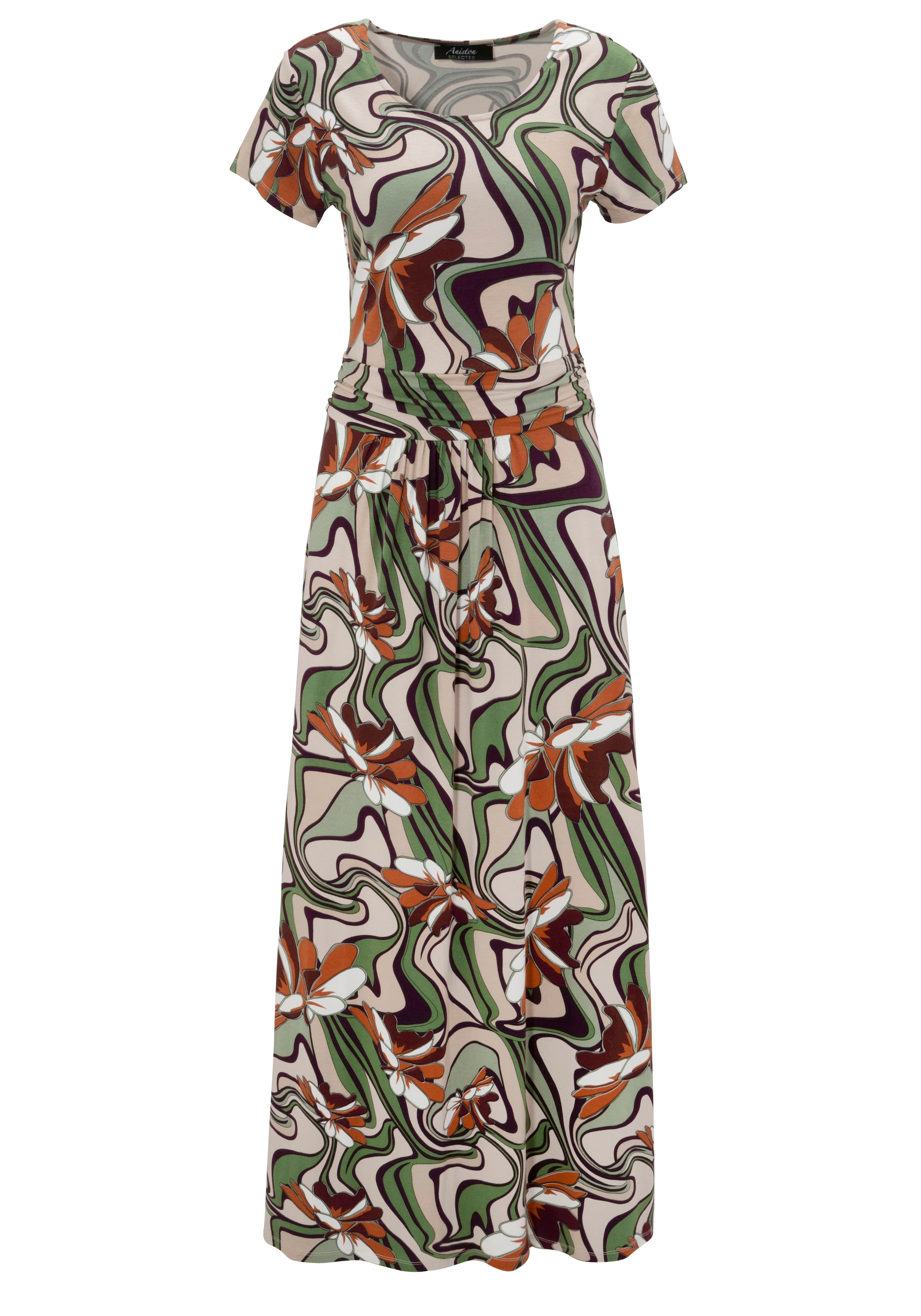 Aniston SELECTED Maxikleid, mit Falten im Taillenbund