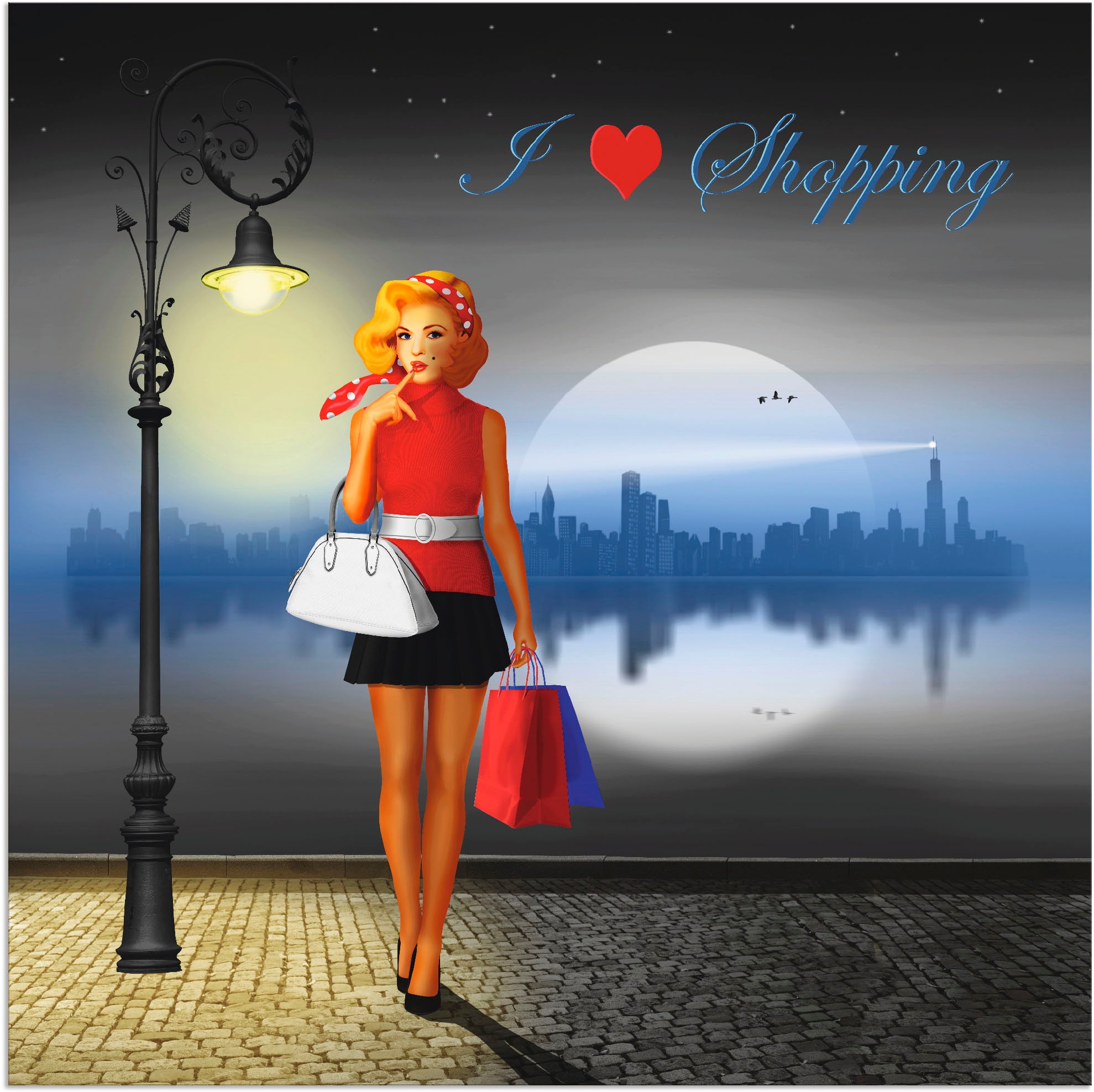 Artland Wandbild »Ich liebe in Einkaufen«, BAUR Alubild, St.), Größen Wandaufkleber Mode, oder versch. (1 Leinwandbild, als | Poster kaufen