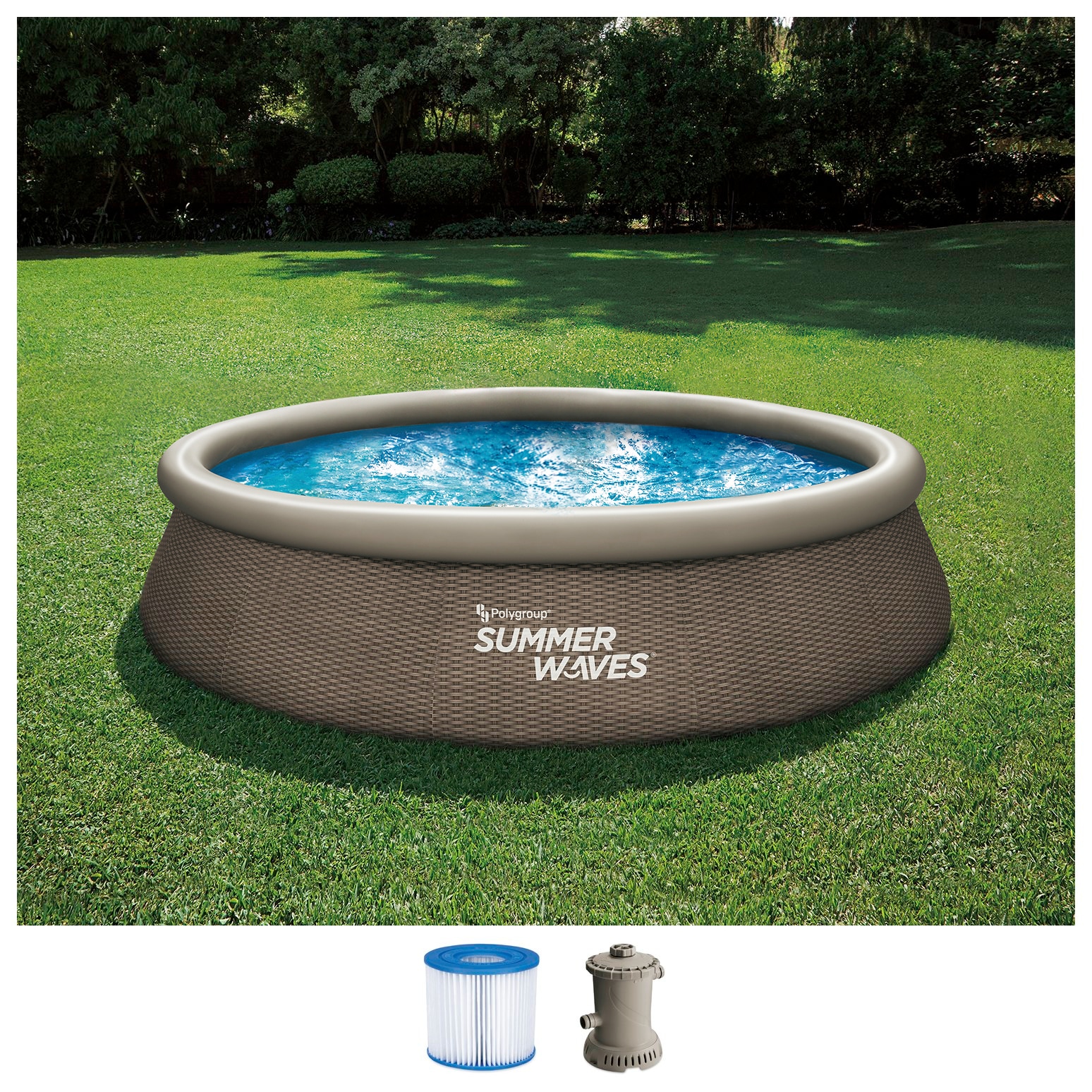 SummerWaves Quick-Up Pool, (Set, 3 tlg.), ØxH: 396x84 cm