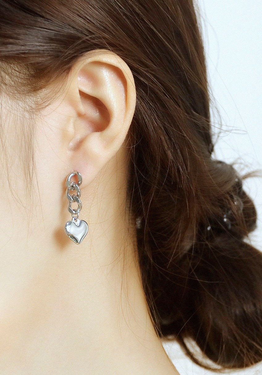 Firetti Pair Earrings Heart Silver 2
