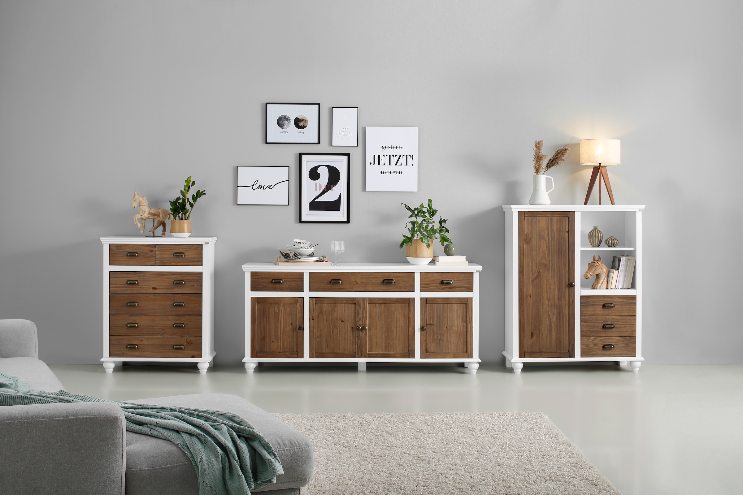 Home affaire Sideboard "Borey", Höhe 80 cm, Breite 175 cm günstig online kaufen