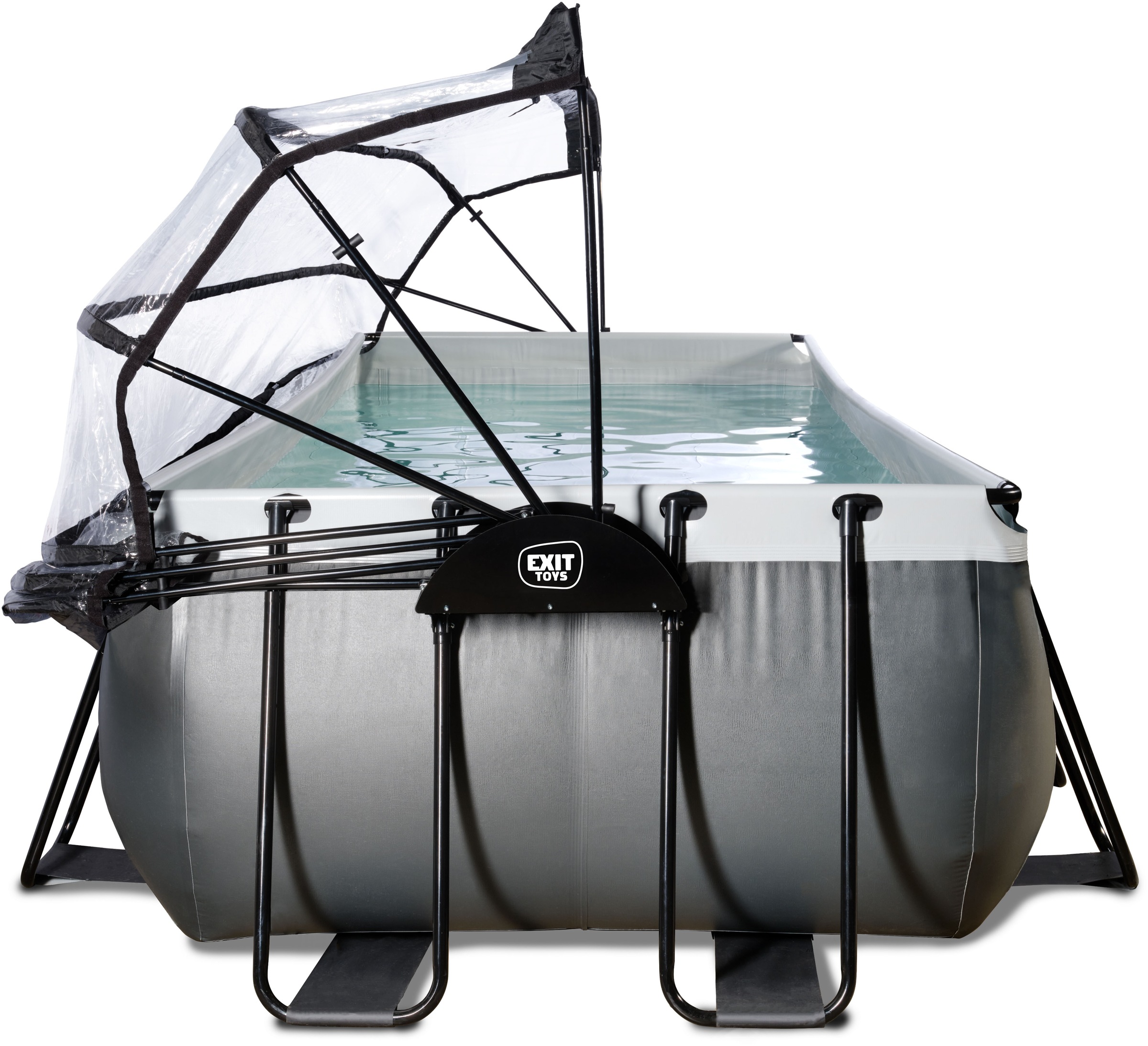 EXIT Framepool »»Black Leather Pool««, (Set), mit Sandfilterpumpe und Abdeckung und Zubehörset - schwarz
