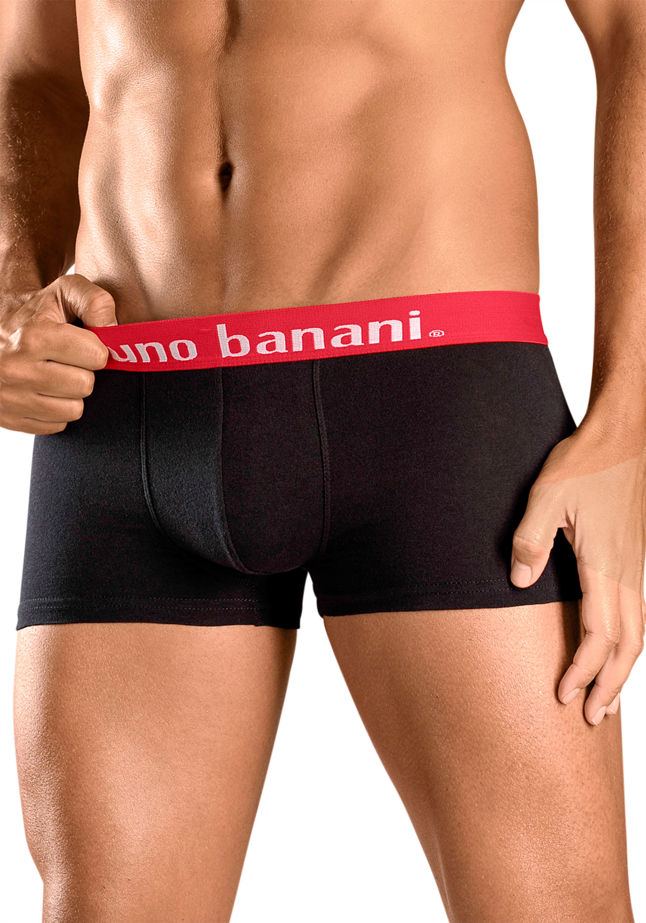 Bruno Banani Boxershorts, (Packung, 4 St.), in Hipster-Form uni oder gemustert