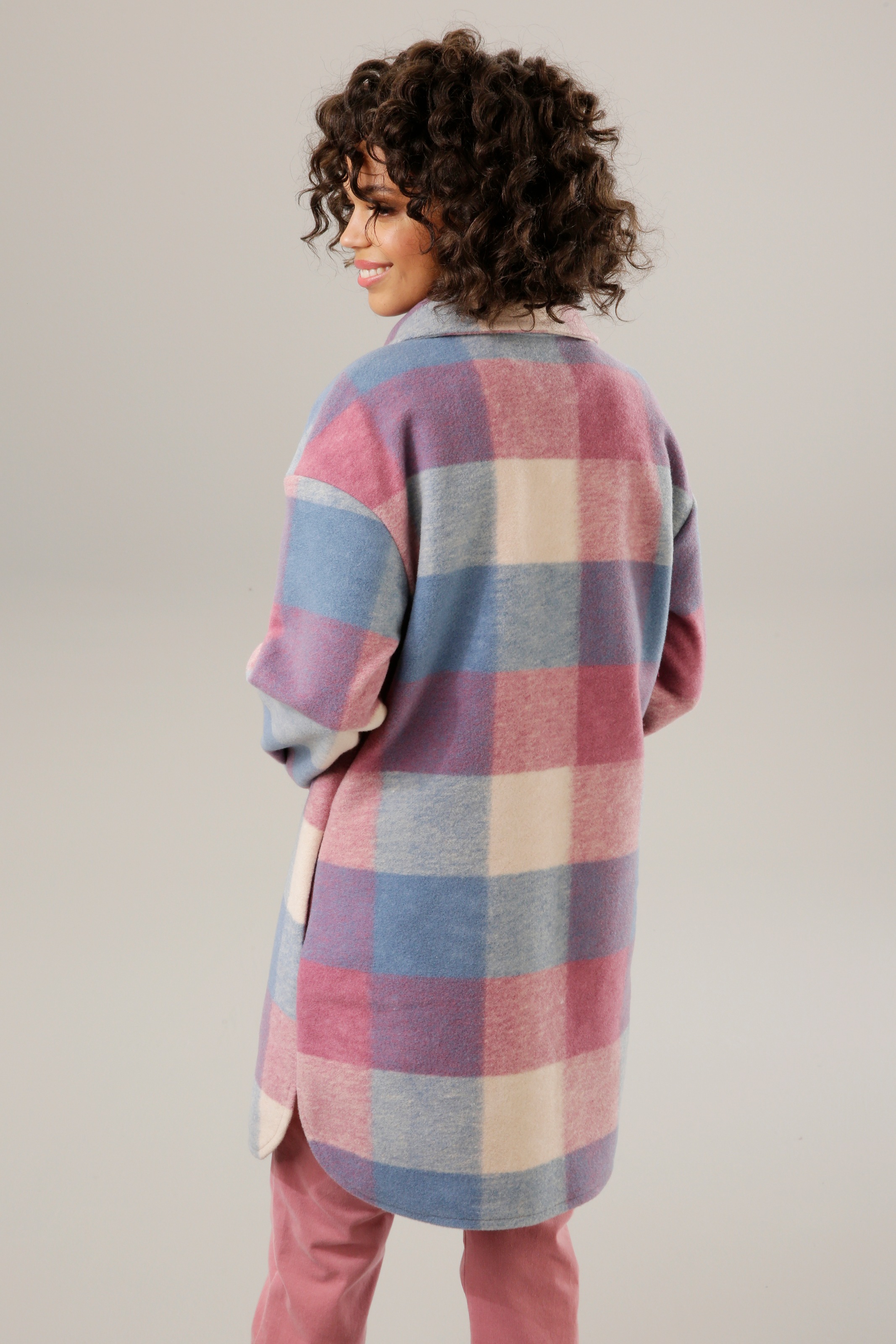 Aniston CASUAL Fleecejacke, im Karo-Dessin günstig online kaufen