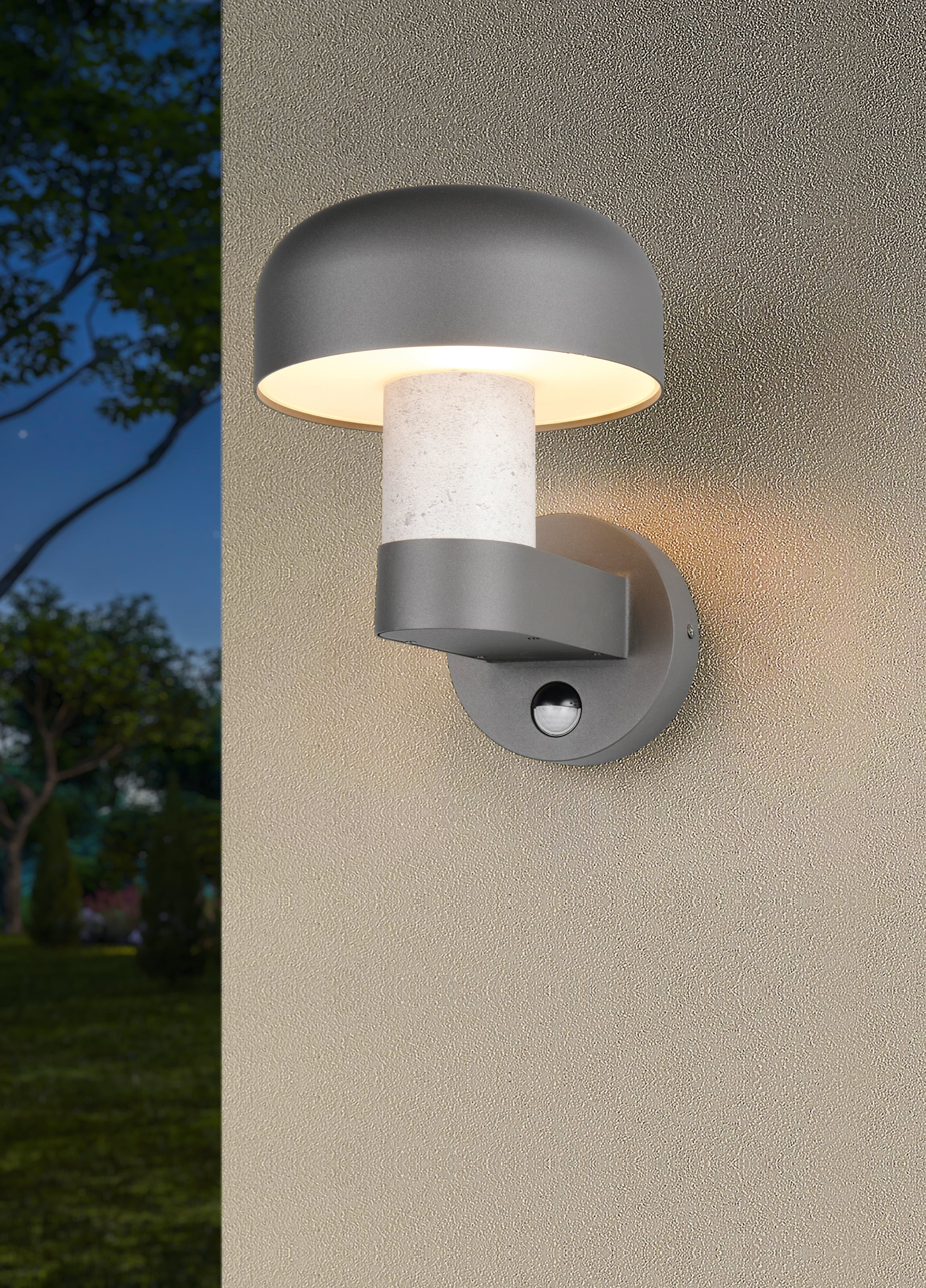 TRIO Leuchten Außen-Wandleuchte »FRASER, Fassadenbeleuchtung Laterne Pilzform, exkl 1x E27 max 10W IP54«, 1 flammig, Leuchtmittel E27 | Leuchtmittel wechselbar, Hauswand Leuchte aus Druckguss Aluminium, Leuchtmittel wechselbar