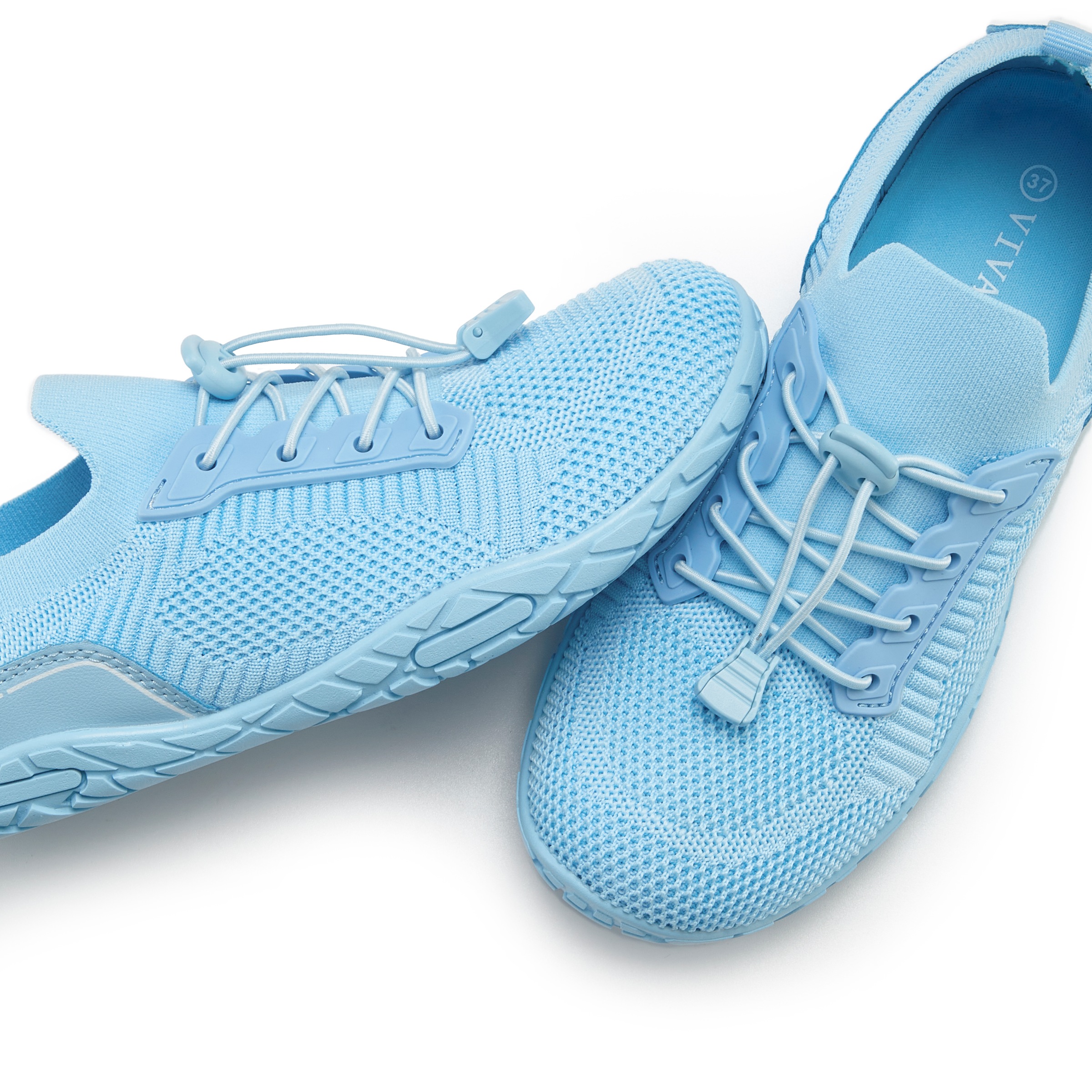 Sneaker VIVANCE "Halbschuh, Freizeitschuh, Slip-On-Sneaker", Damen, Gr. 37, blau (hellblau), Obermaterial: 50% Lederimitat, 50% Textilmaterial. Decksohle: 100% Textilmaterial. Futter: 100% Textilmaterial. Laufsohle: 100% Synthetik, unifarben, Basic, Schuh 3