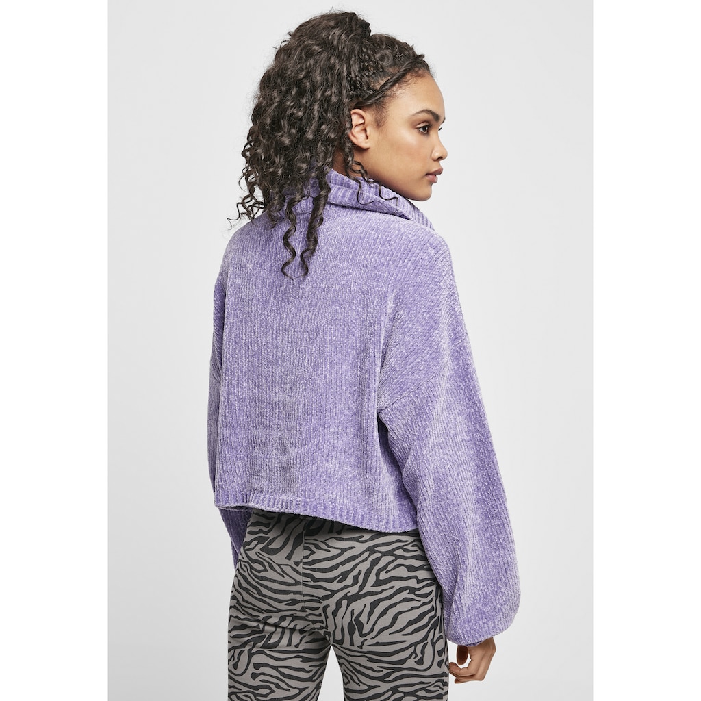 URBAN CLASSICS Sweatshirt »Urban Classics Damen Ladies Short Chenille Turtleneck Sweater«, (1 tlg.)