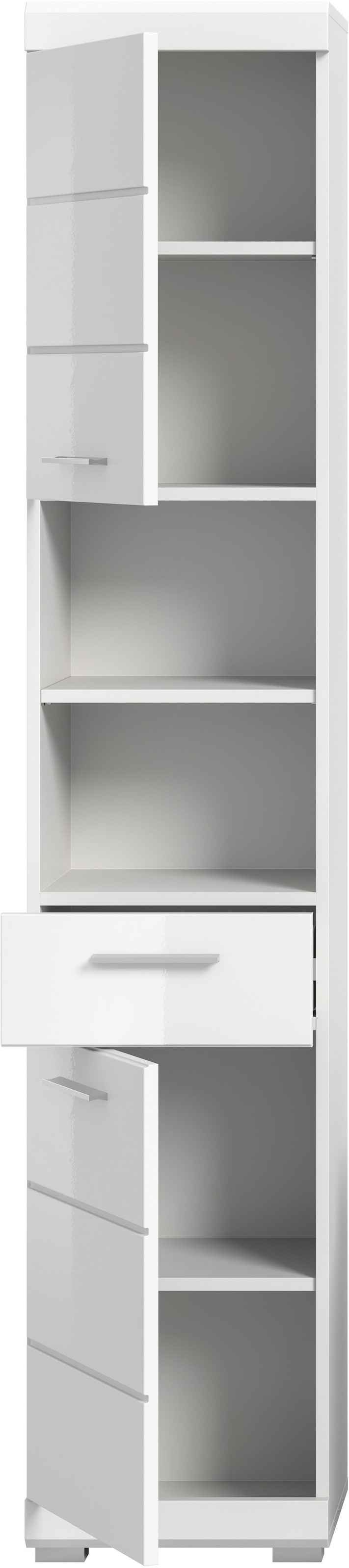 INOSIGN Hochschrank »Siena, Breite 37cm, 2 Tür, 1 Schubkasten, 2 offene Fächer, MDF-Front«, (1 St.), in verschiedenen Farben erhältlich, Badmöbel, Badschrank, Schrank, Bad