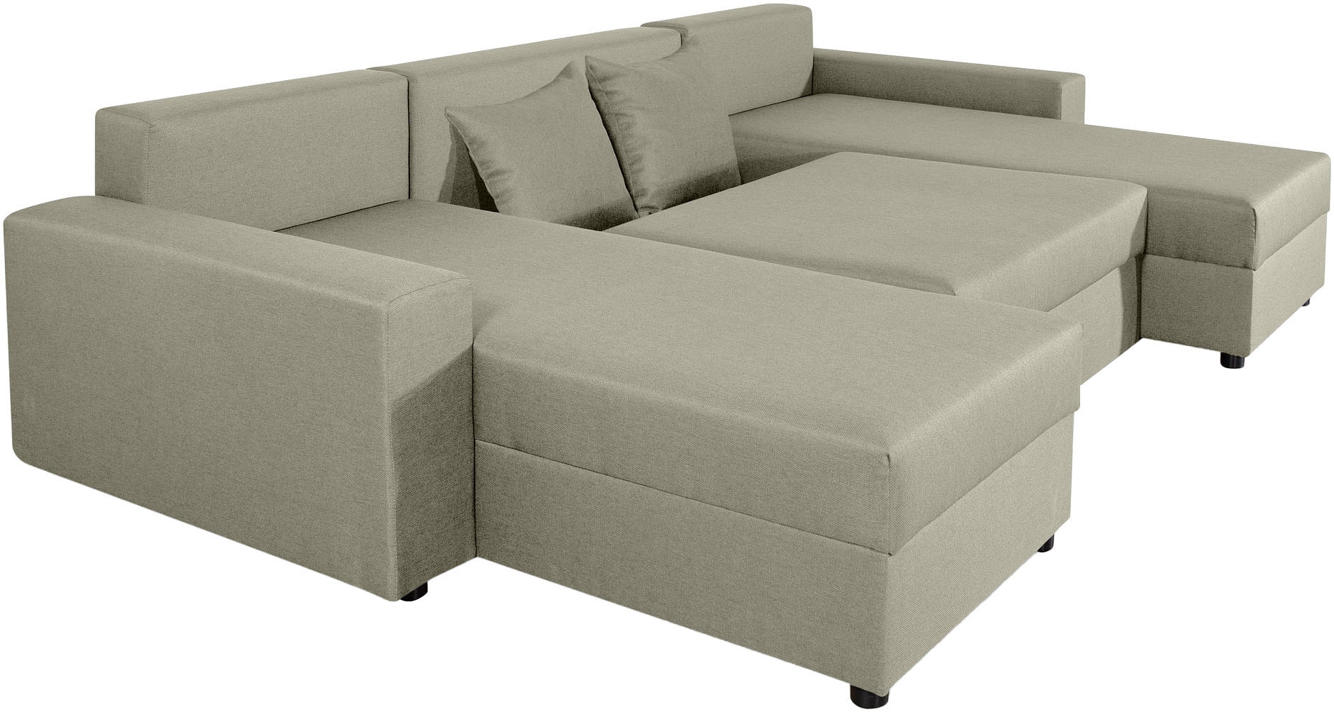 COLLECTION AB Wohnlandschaft »Pico U-Form«, Wohnlandschaft,2 X Ottomane,Polyätherschaum Polsterung