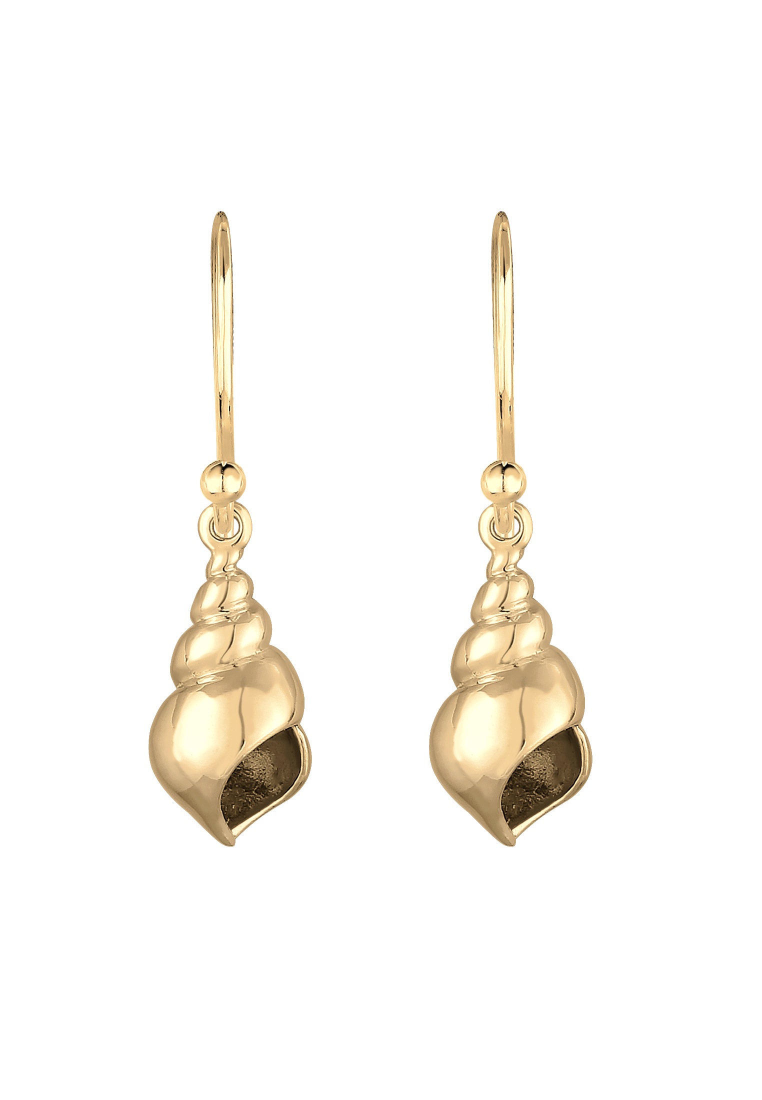 Elli Paar Ohrhänger »Ohrhänger lang mit Muschel 925 Sterling Silber vergoldet«