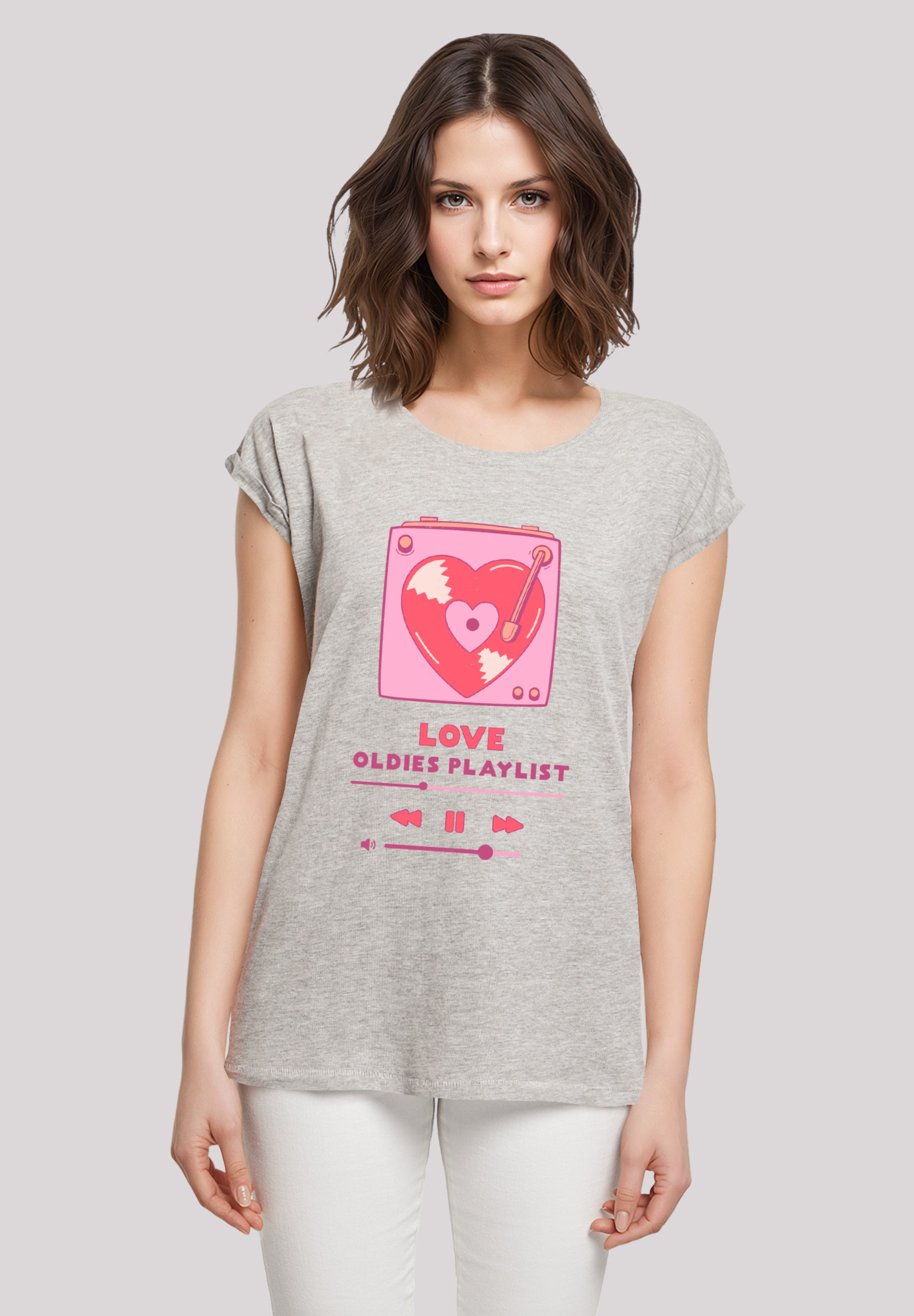 F4NT4STIC T-Shirt "Love Oldies Playlist Valentinstag", Premium Qualität günstig online kaufen