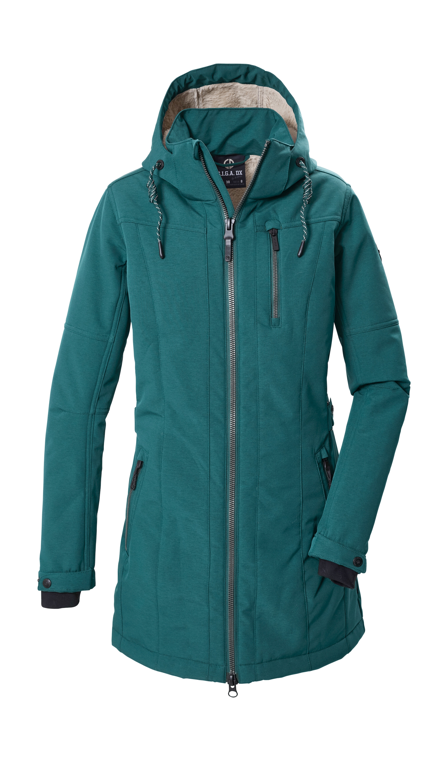 G.I.G.A. DX by killtec Softshellparka "GW 61 WMN SFTSHLL PRK" Winddichter, wasserabweisender Damen Softshell Parka mit Teddyfleece