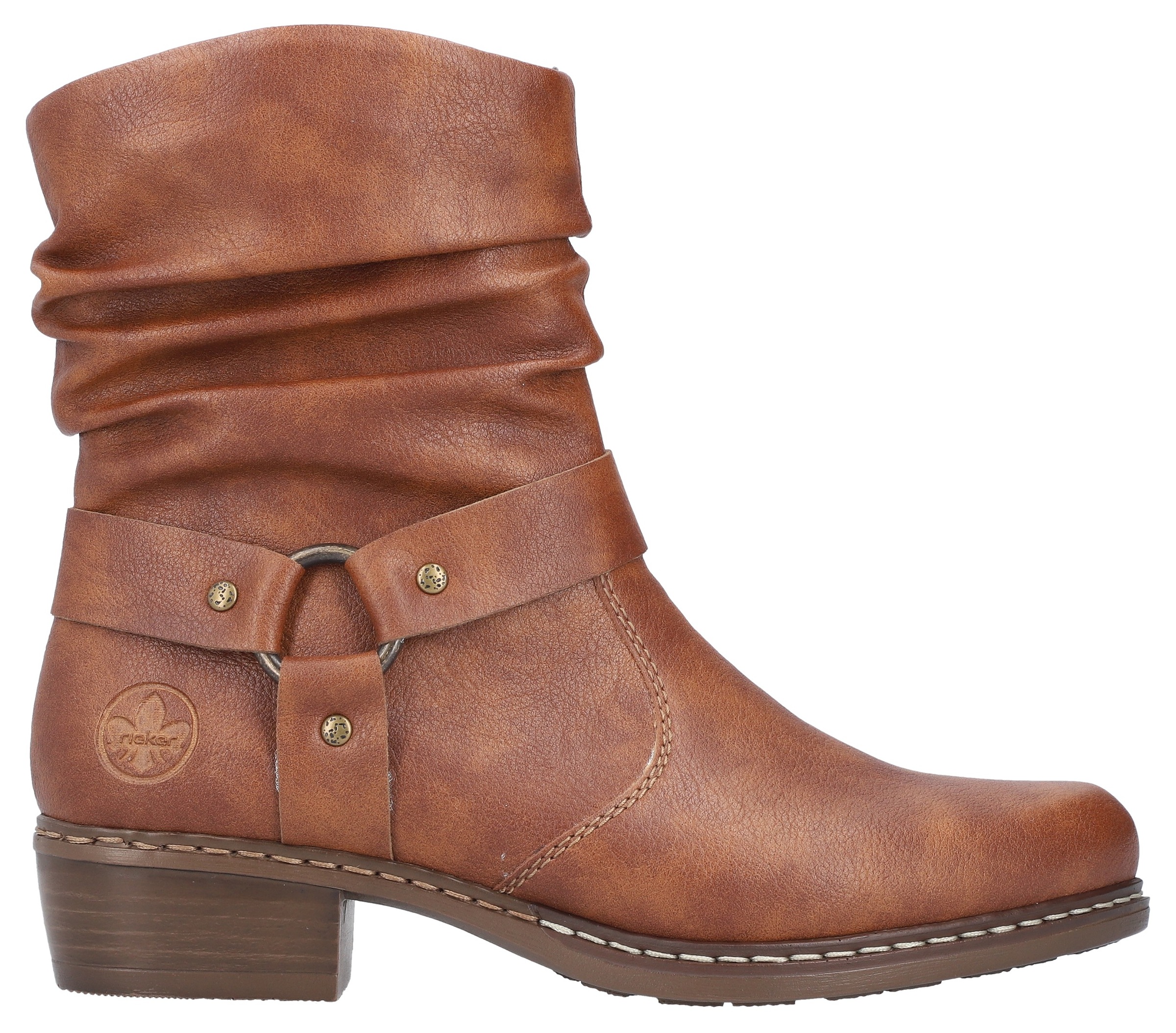 Rieker Stiefelette, Cowboyboots, Westernstiefelette, Blockabsatz, mit Zierriemen