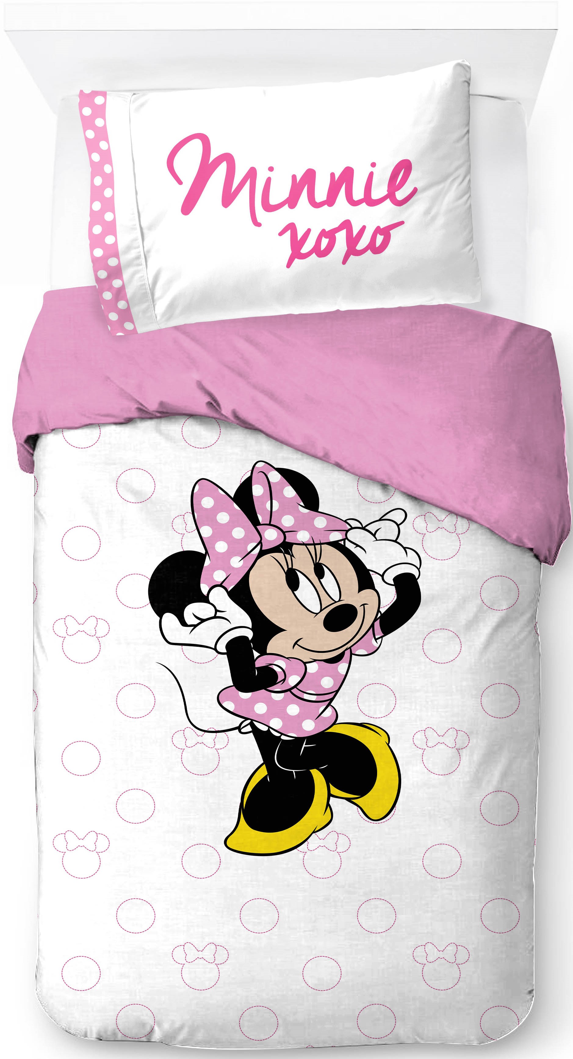 Disney Kinderbettwäsche "Disney Minnie Mouse XOXO" 2 100% Baumwolle