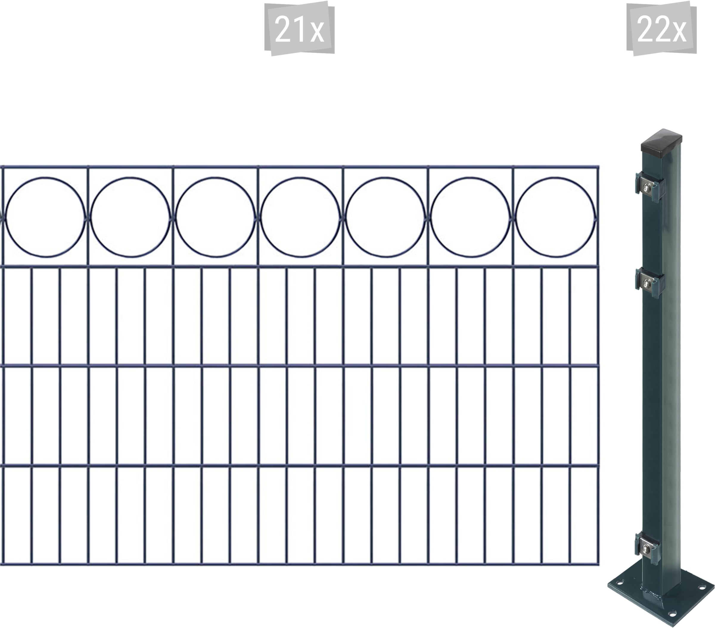 Arvotec "EASY 80 zum Aufschrauben "Ring" mit Zierleiste" Zaunhöhe 80 cm, Zaunlänge 2 - 60 m