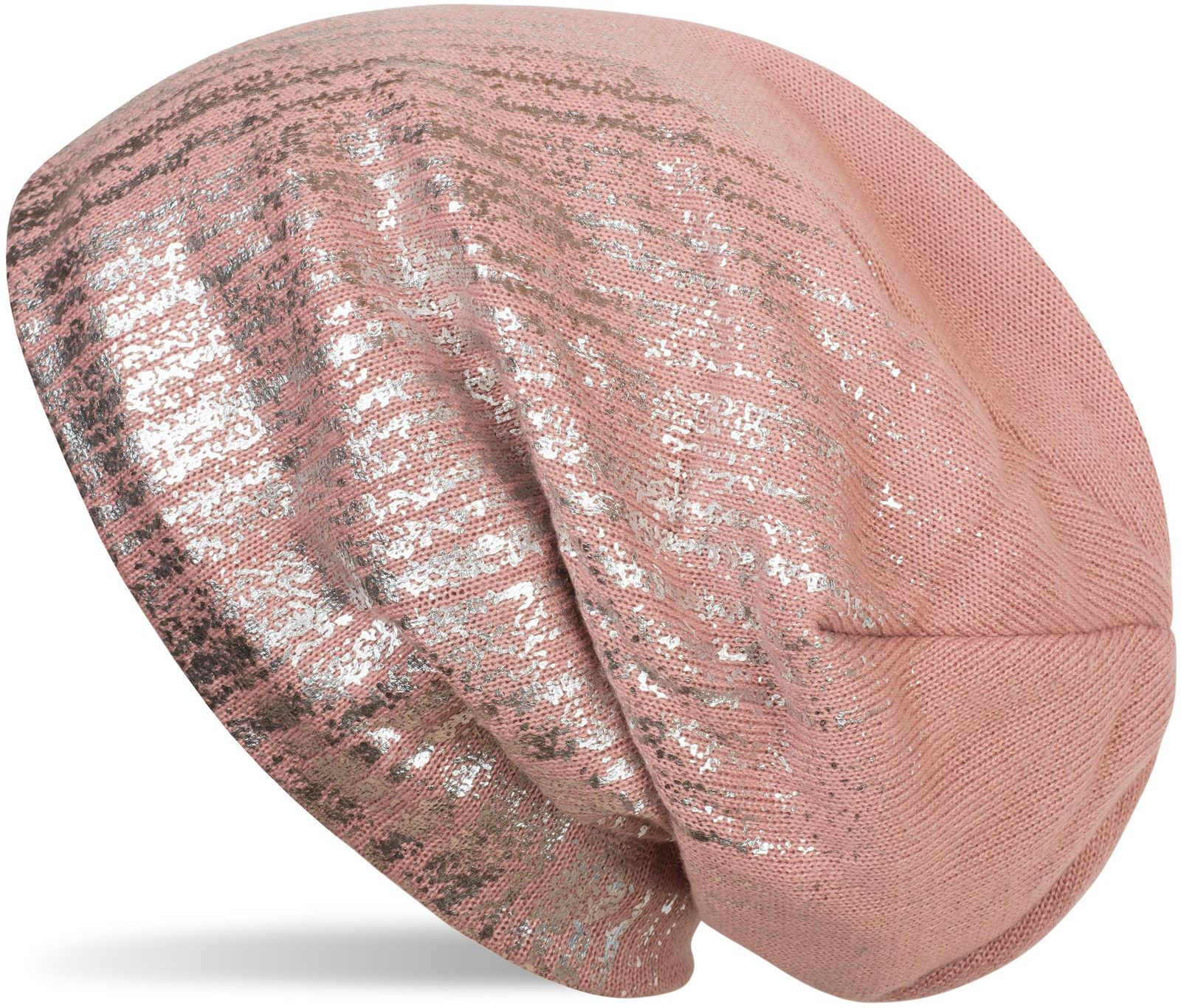 styleBREAKER Strickmütze "Feinstrick Beanie mit Metallic Print" 1 Stk.