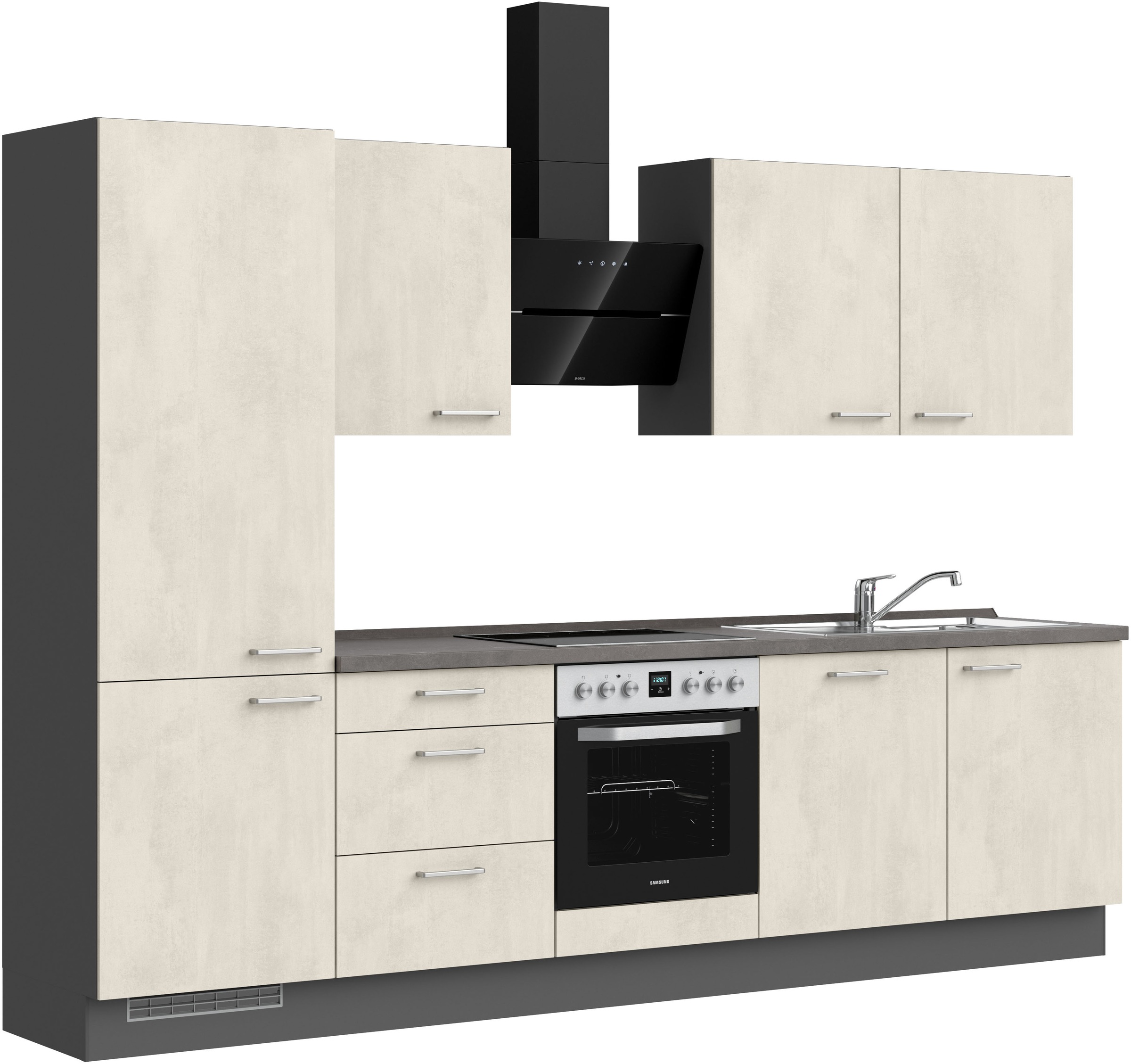 nobilia® Küchenzeile »"Riva II"«, vormontiert, Ausrichtung wählbar, Breite 300 cm, wahlw. mit E-Geräten