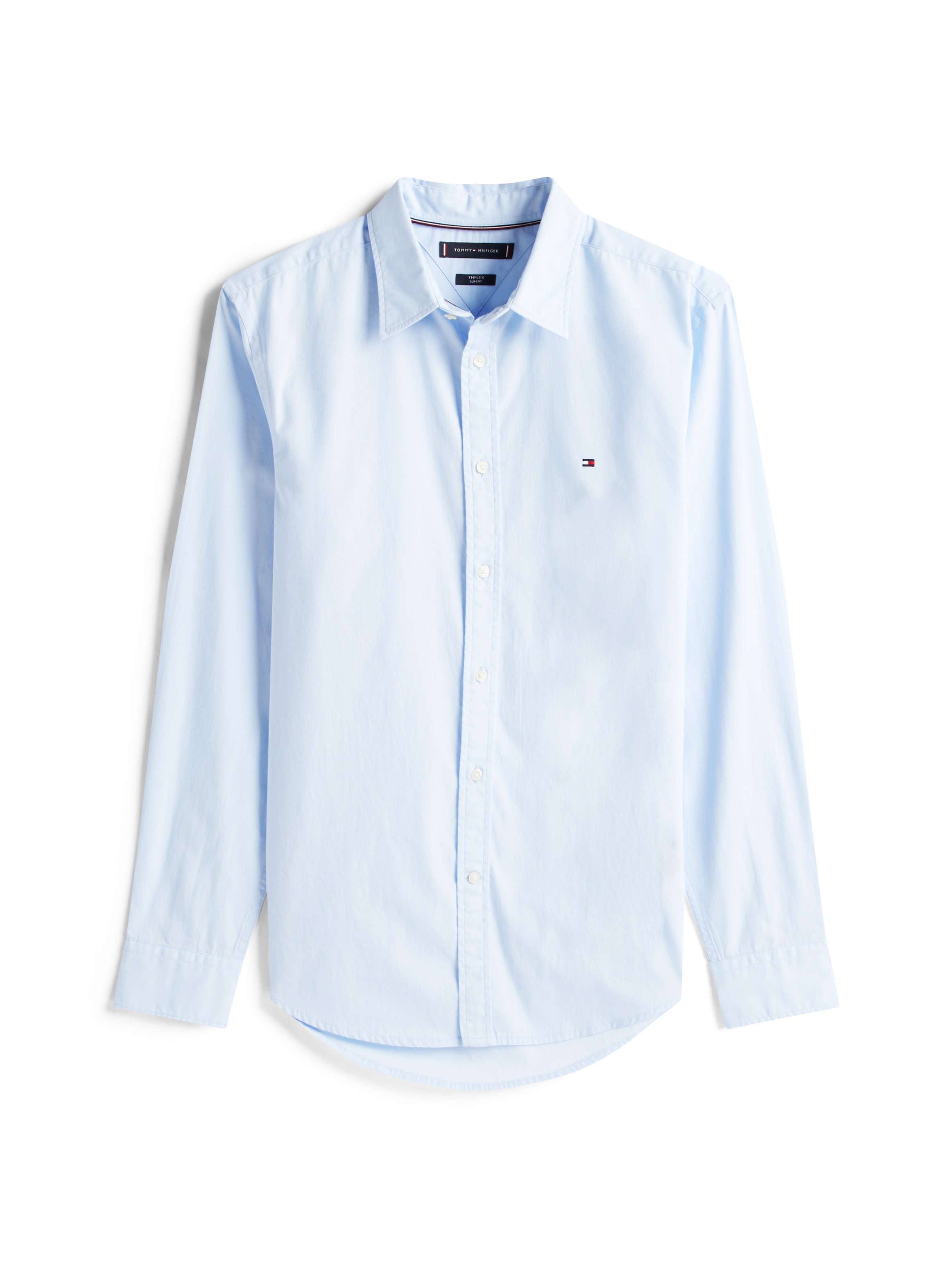 Tommy Hilfiger Langarmhemd »FLEX POPLIN SHIRT«, Slim Fit, Kentkragen, Baumwollqualität