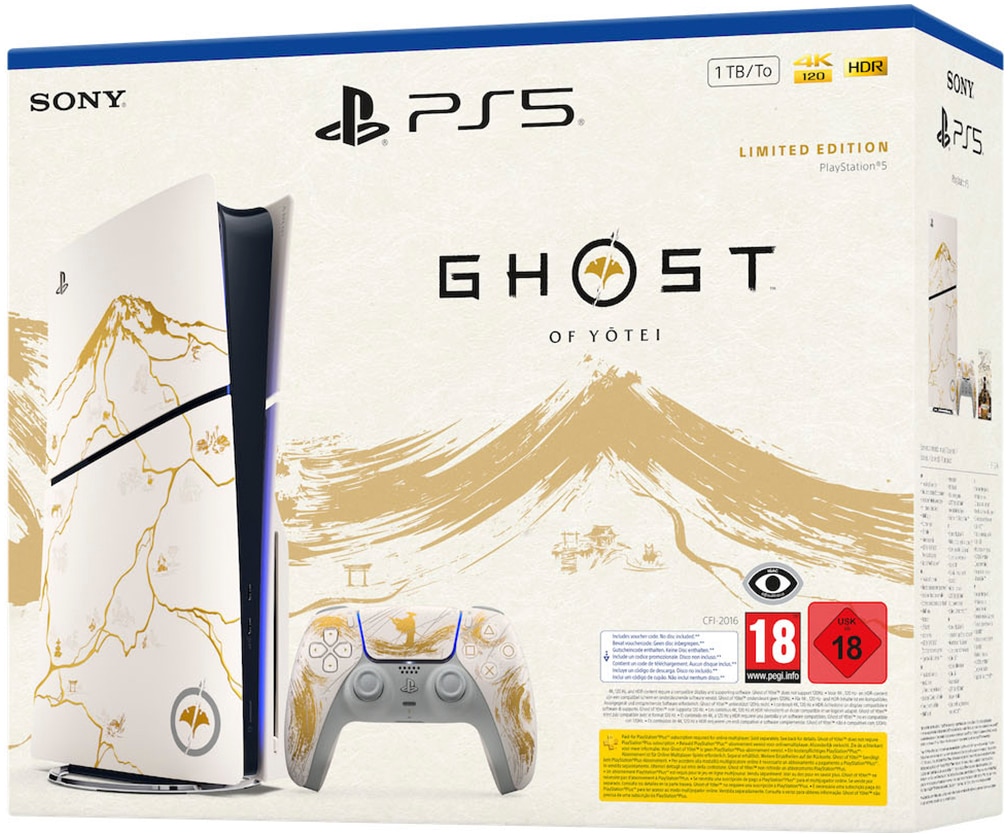PlayStation 5 Spielekonsole »PS5 Ghost of Yōtei Gold Limited Edition Bundle« 1.000 GB PlayStation 5 Disk – Limited Edition Ghost of Yotei