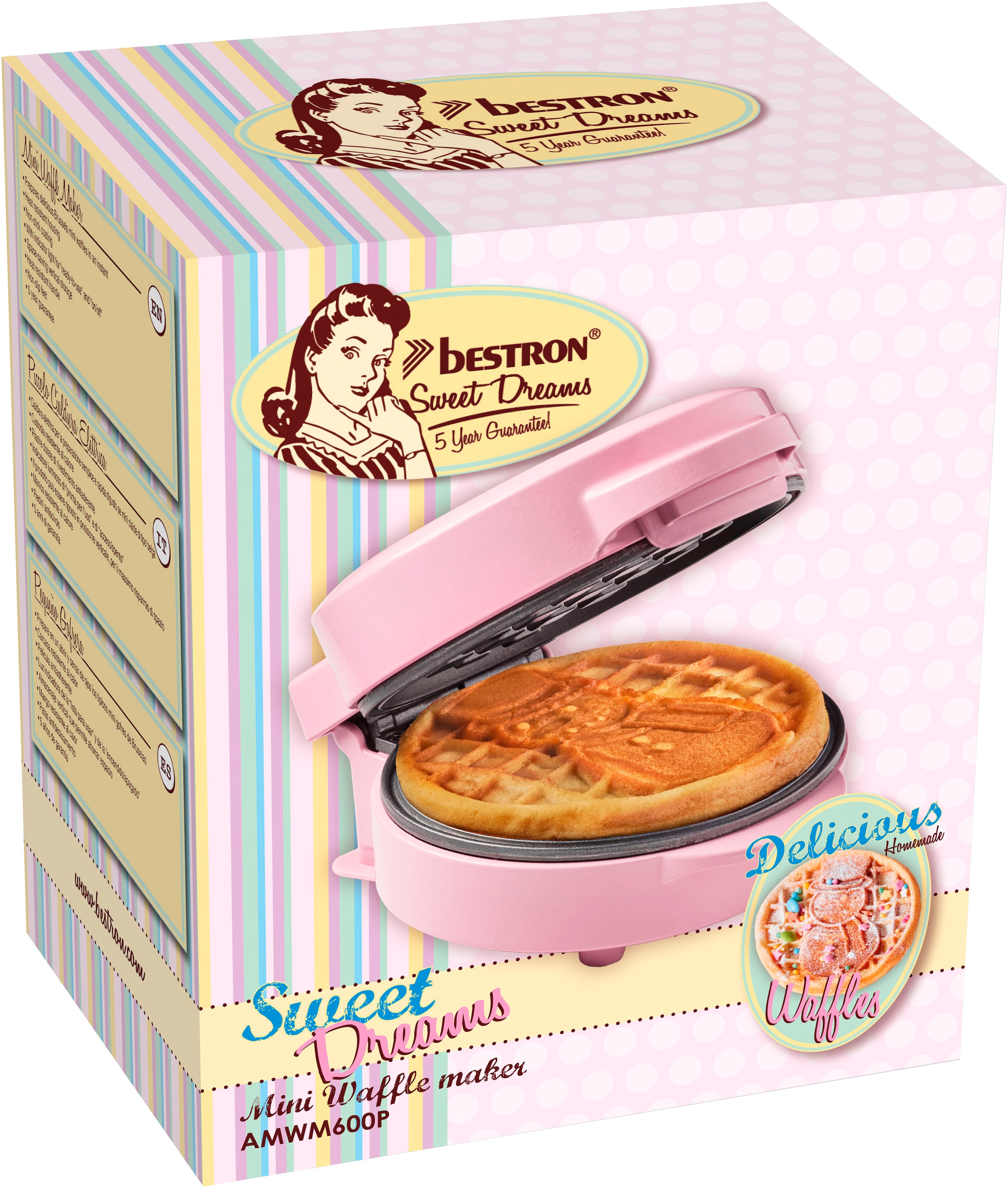 bestron Waffeleisen »AMWF600P«, 550 W