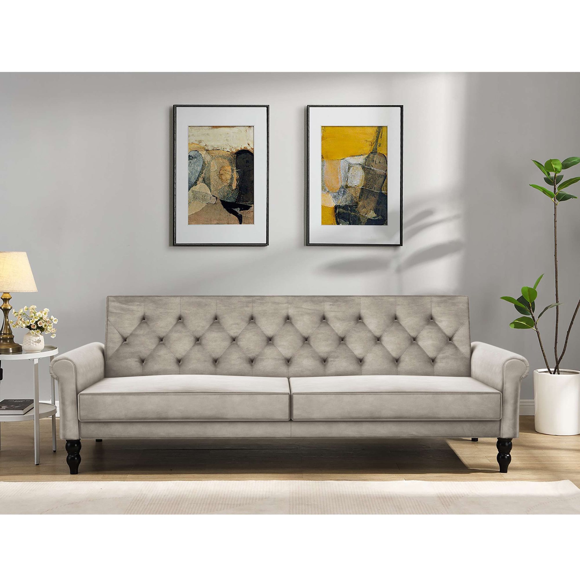 Dorel Home 3-Sitzer »Tyne«, Schlafsofa 222 cm, Bettfunktion (110/190cm), pflegeleichter Velours