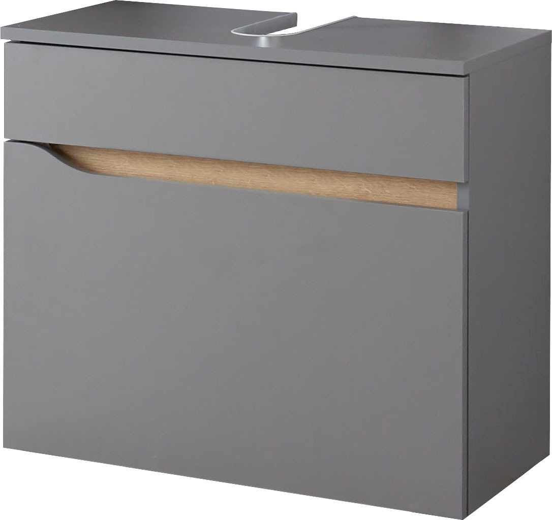 Saphir Waschbeckenunterschrank »Quickset Unterbeckenschrank, 60 cm breit, 1 Schublade«, Waschbeckenschrank mit Siphonausschnitt, ohne Waschbecken, grifflos