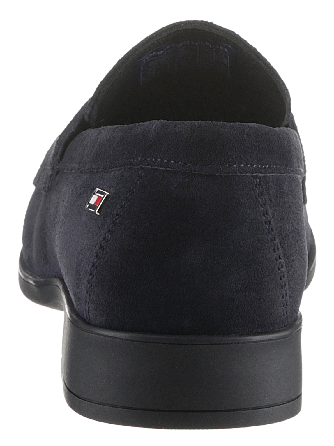 Tommy Hilfiger Loafer »FLAG SUEDE CLASSIC LOAFER«, Slipper, Schlupfschuh, Halbschuh mit seitlicher Logoflag