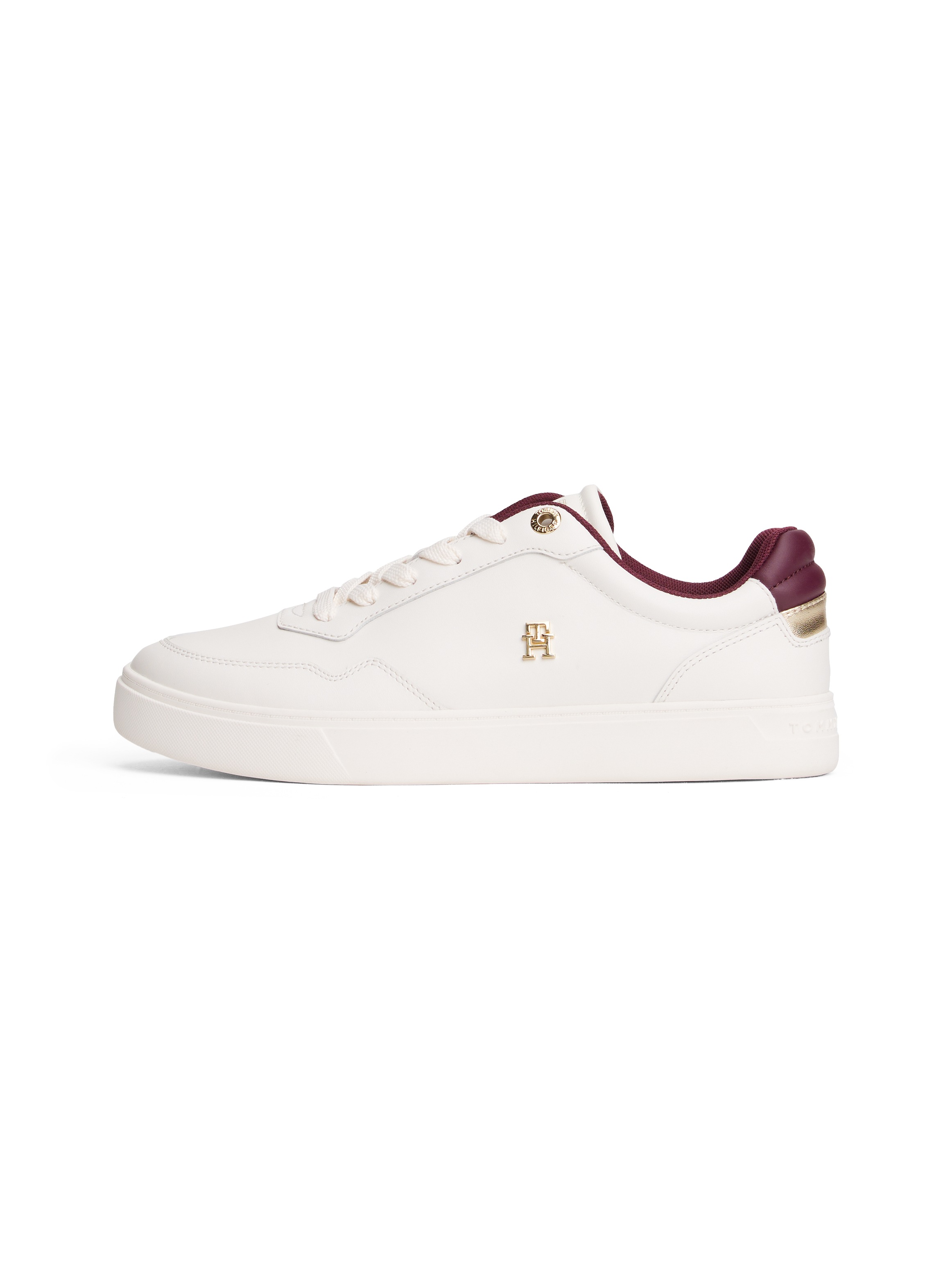 Tommy Hilfiger Plateausneaker »ESSENTIAL ELEVATED COURT SNEAKER«, Freizeitschuh, Halbschuh, Schnürer mit Ziernähten und Kontrastbesatz