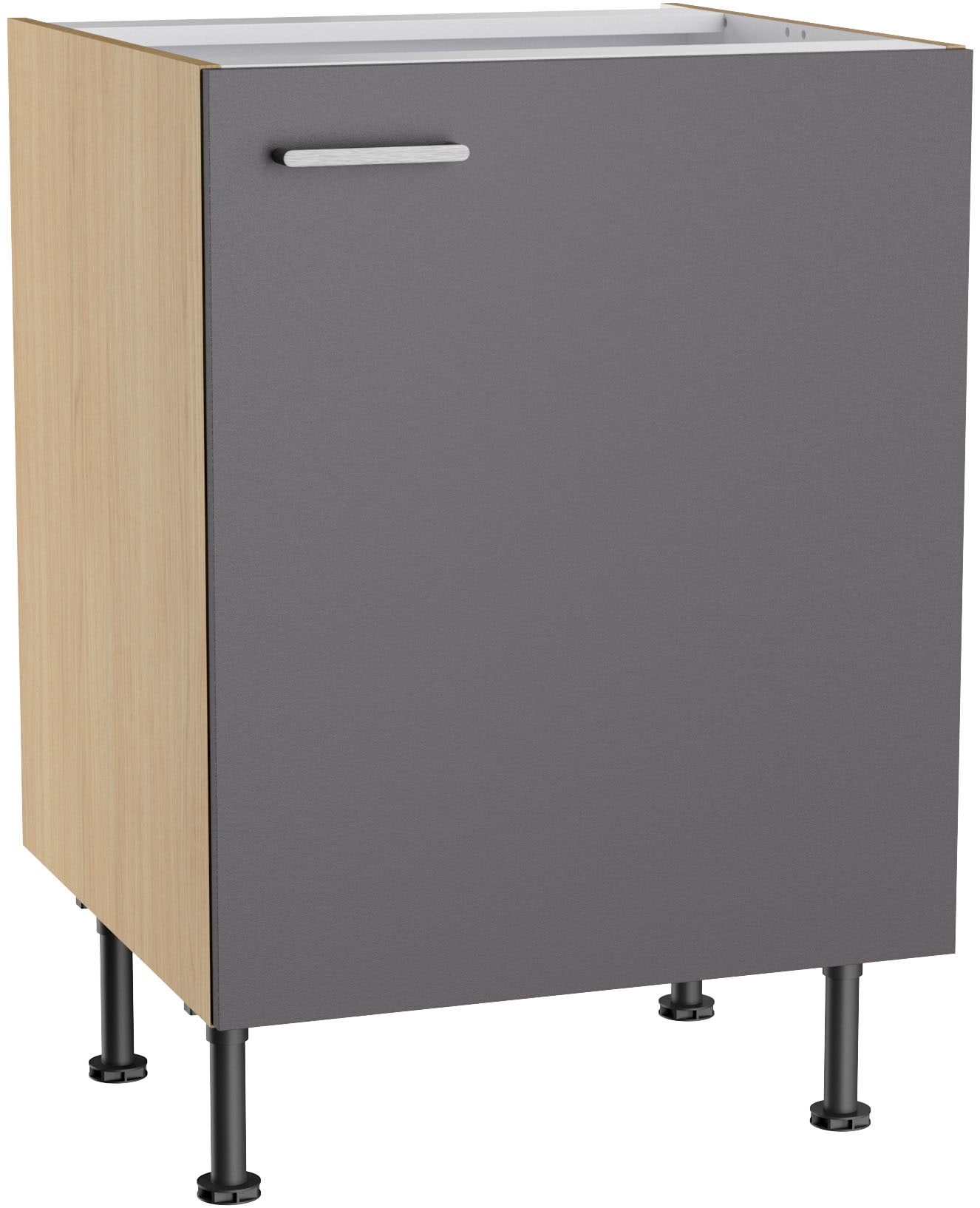 KOCHSTATION Unterschrank "KS-Lucy" Breite 60 cm, mit 1 Tür, 1 Einlegeboden, Soft-Close, verstellbare Füße