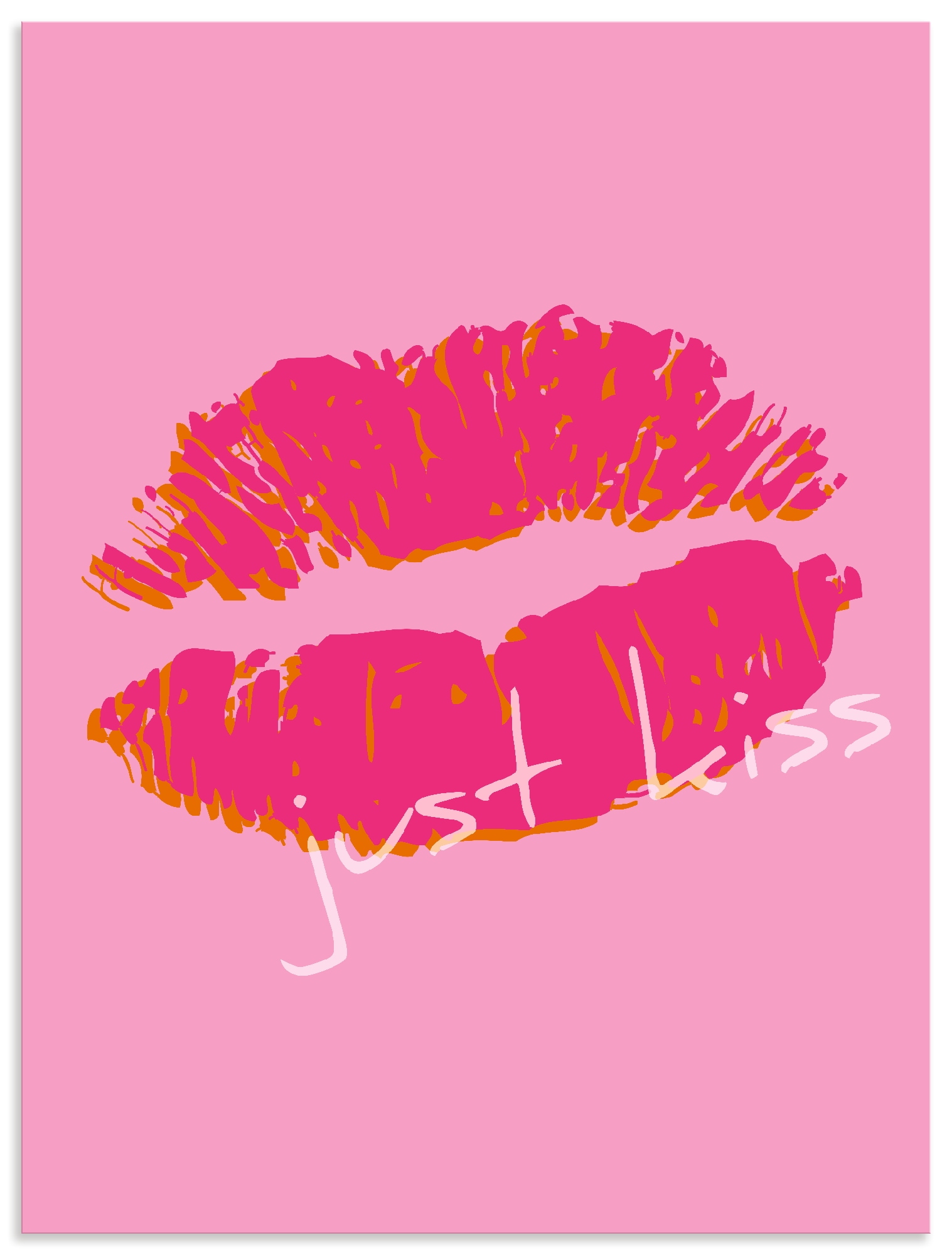 Wandbild ARTLAND "Just kiss", farbe bild(er): pink, B:60cm H:80cm, Alu Dibond, Bilder, als Alubild, Leinwandbild, Poster, Wandaufkleber in verschied. Größen