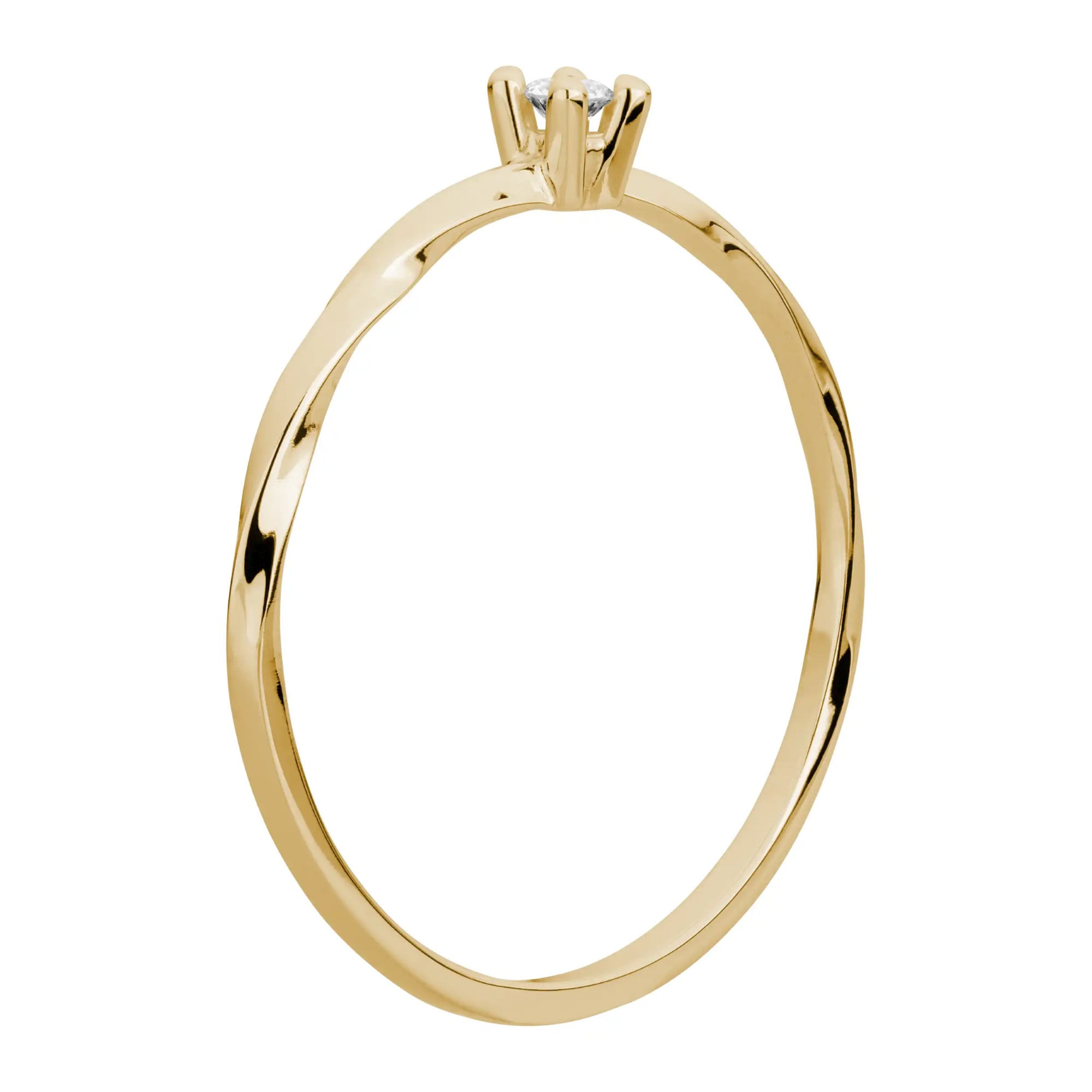 LYOMI Fingerring »585/- Gelbgold 1 synth. Diam. 0,04ct.«