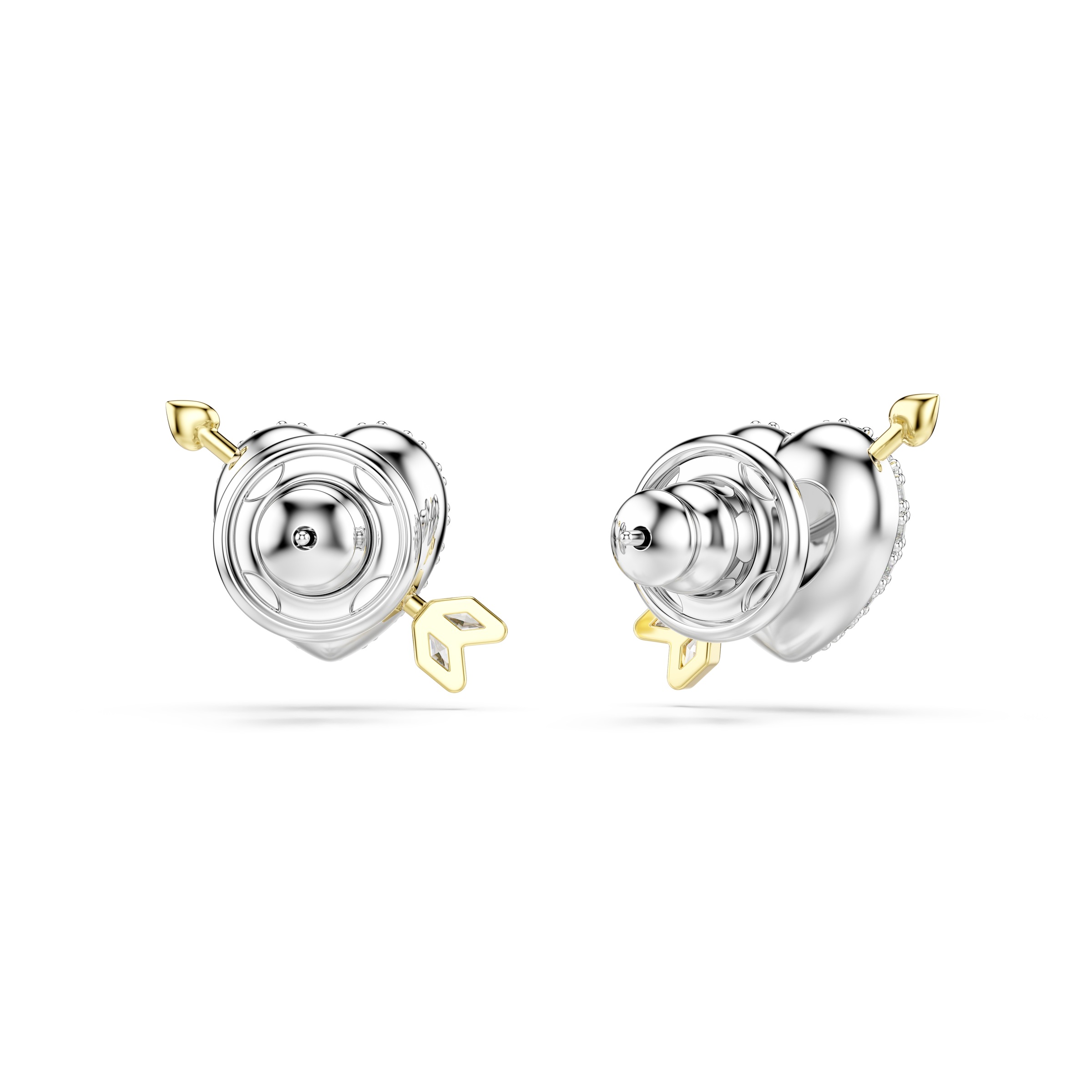 Paar Ohrstecker SWAROVSKI "Schmuck Geschenk Idyllia Ohrringe Herz Pfeil", metallfarben, gelbgoldfarben, kristallweiß, kristallweiß, Ohrringe, Damen, Metall, mit Swarovski Kristall 4