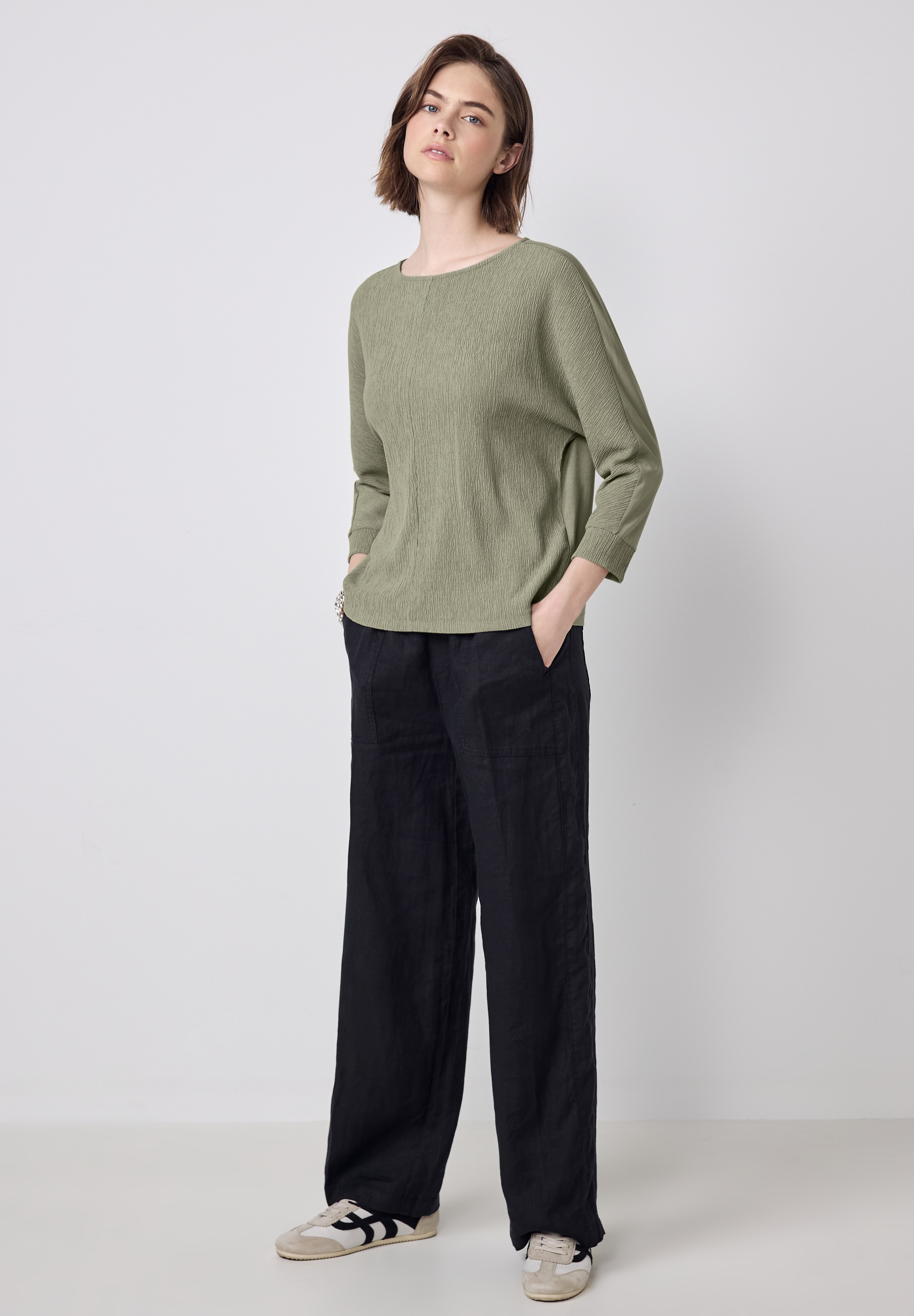 STREET ONE STUDIO 3/4-Arm-Shirt, mit U-Boot-Ausschnitt