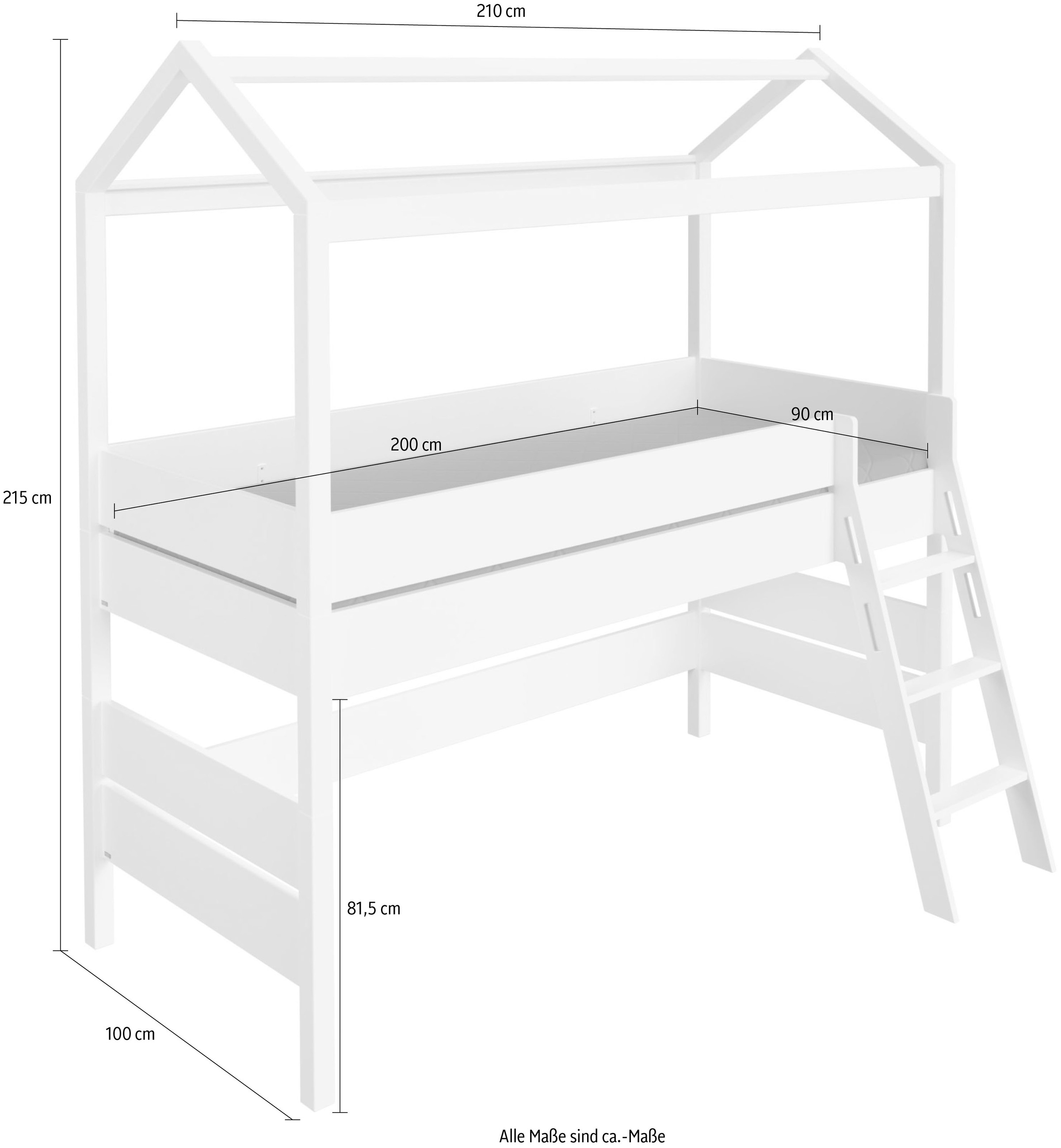 PAIDI Hausbett »TINY HOUSE«, Spielbett mit Rausfallschutz, individuell gestaltbar