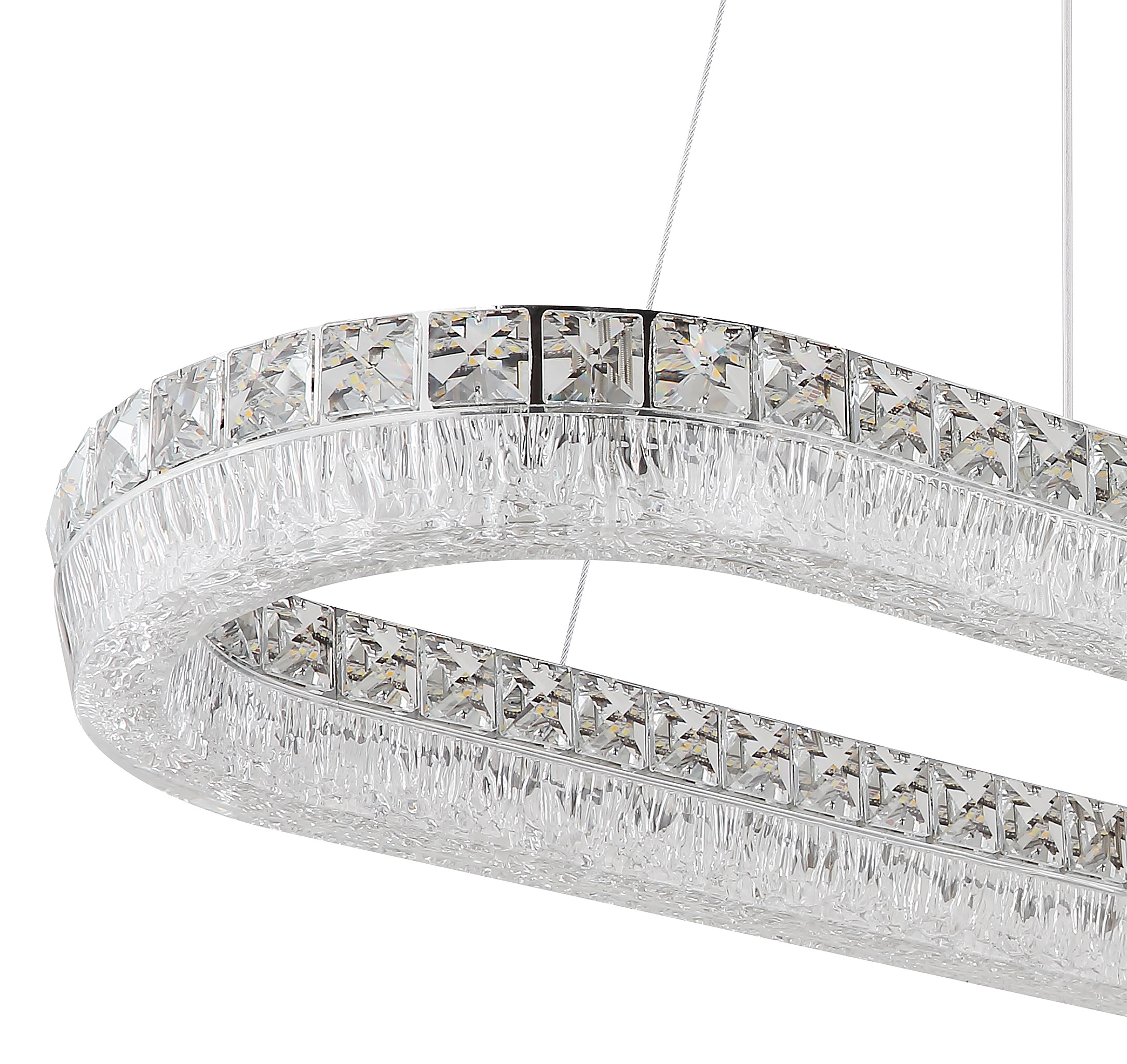 GLOBO LIGHTING Hängeleuchte »LAUREL« LED-Modul 1 Stk. Verchromte Hängeleuchte mit Acryl und Glaskristallen, dimmbar