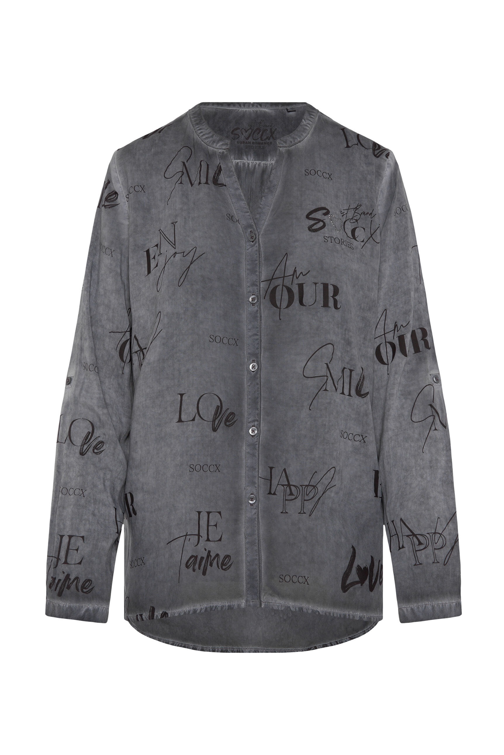 SOCCX Langarmbluse im Turn-Up-Look