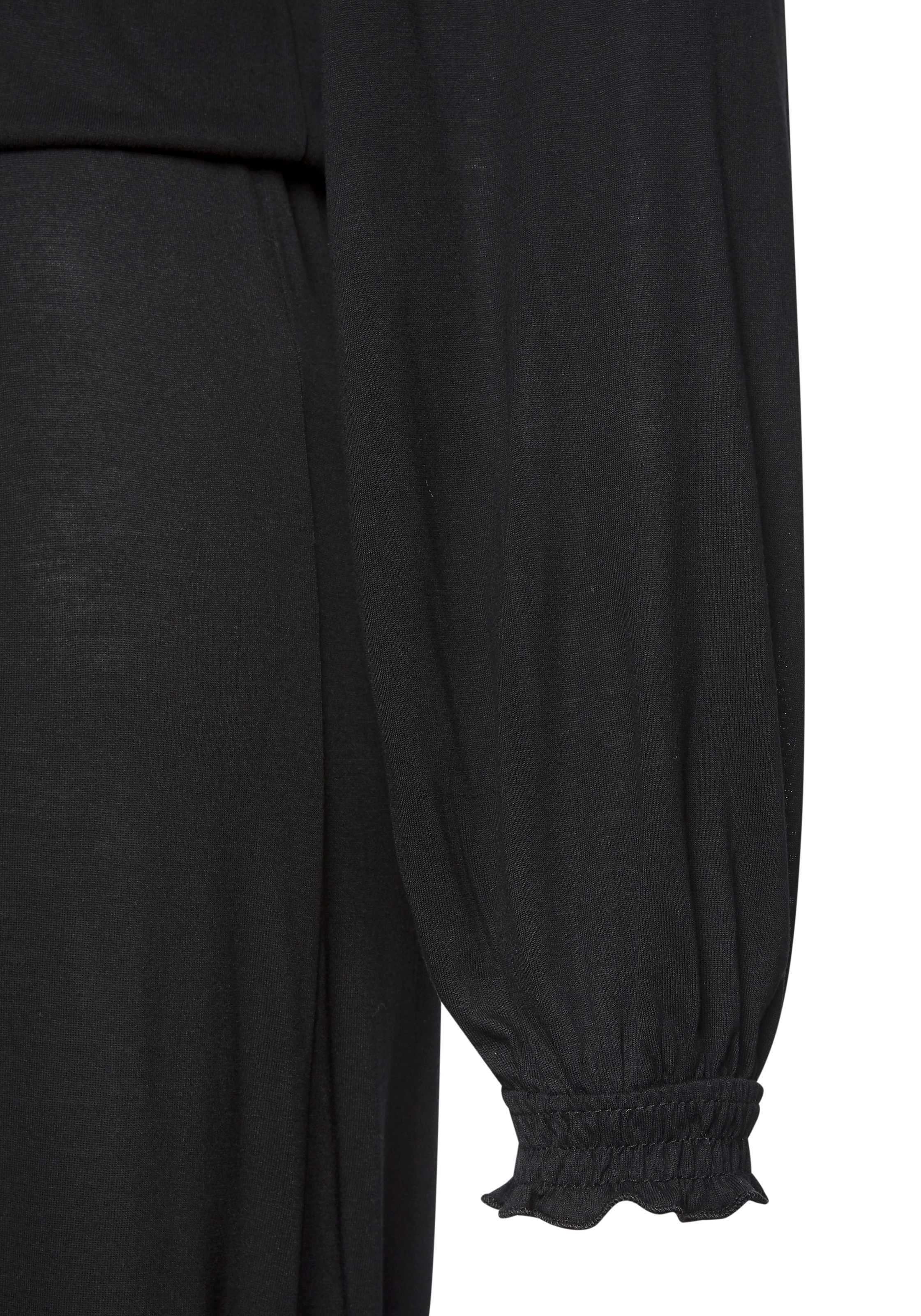 LASCANA Maxikleid, mit seitlichem Schlitz, schlichtes Jerseykleid, Basic