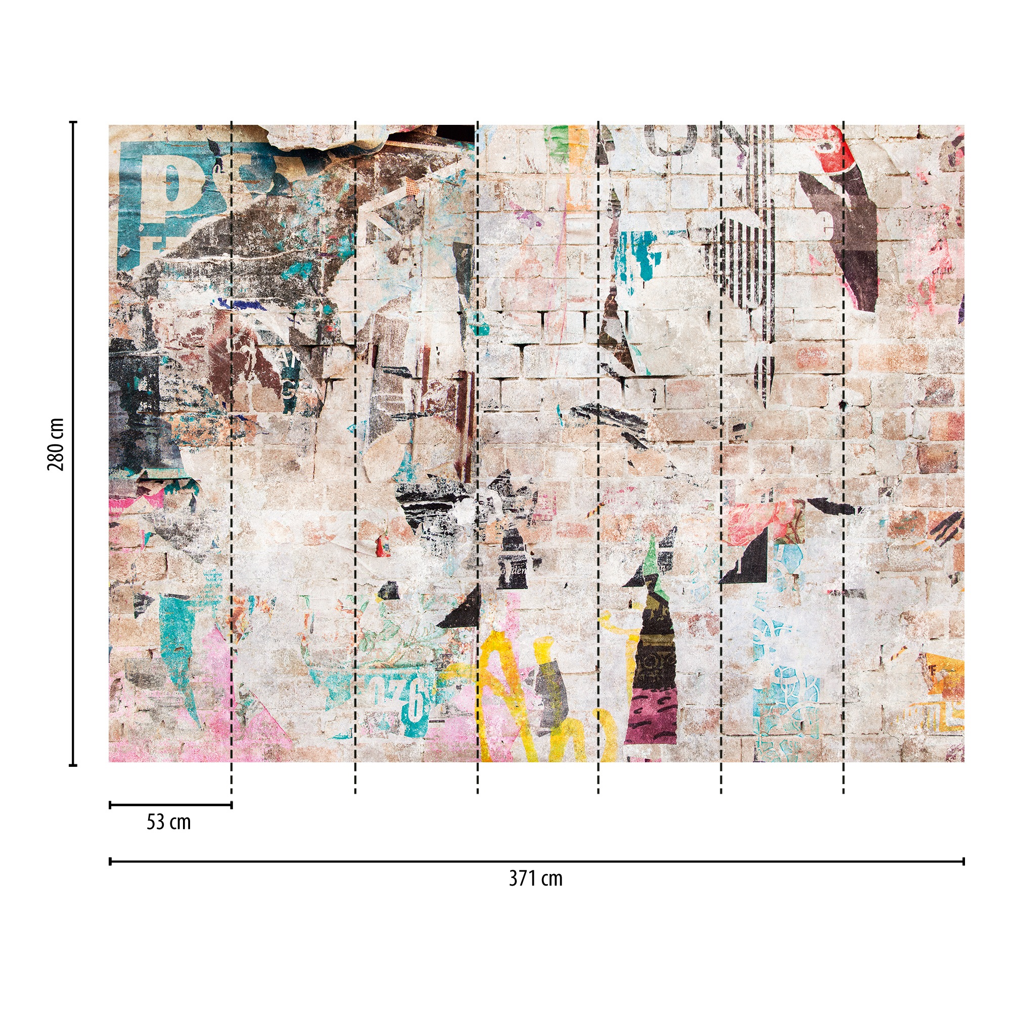 Thumbnail - living walls Fototapete "THE WALL III Used-Look Tapete Motivtapete Graffiti Kunst" matt glatt Vliestapete Abstrakt für S...