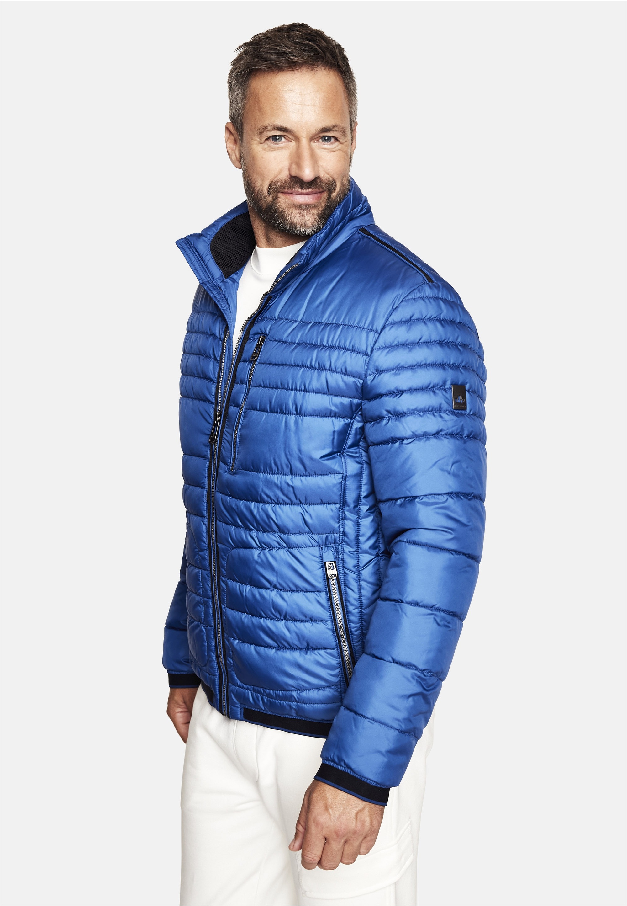 Steppjacke NEW CANADIAN, Herren, Gr. 32, blau (royalblau), 100% Polyester, unifarben, kurz, Jacken Steppjacke, mit elastischem Bund am Saum und Armabschluss 3