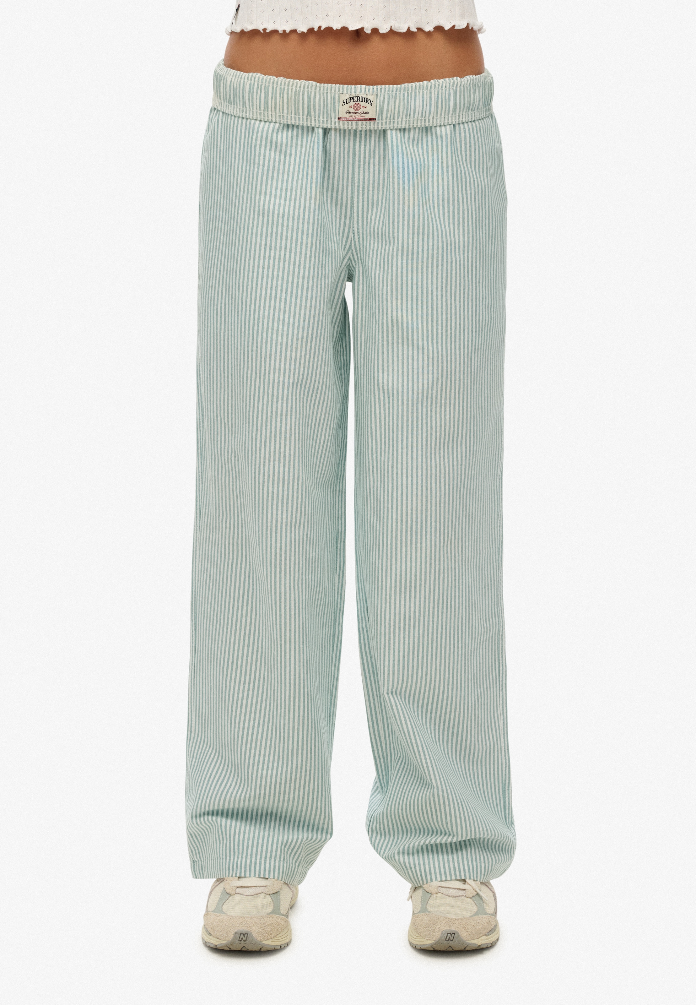 Superdry Cargohose "COTTON STRIPE ELASTIC TROUSER" aus Baumwolle und Jersey, Relaxed Fit, gestreifte Optik