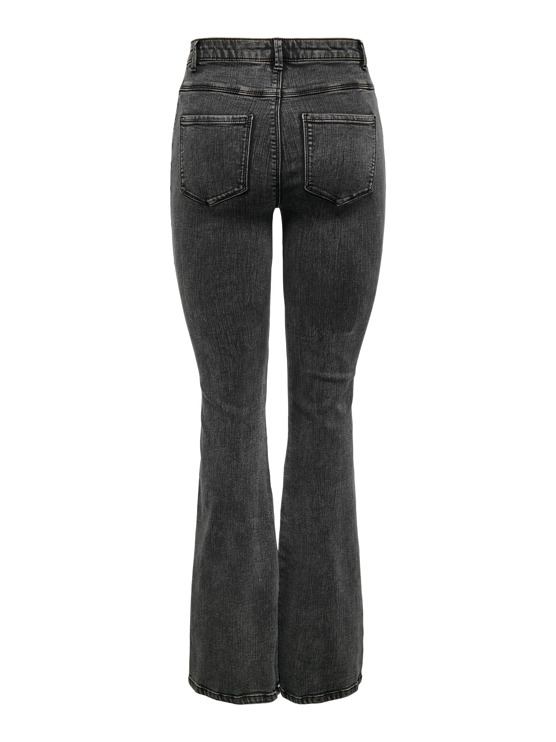 ONLY ONLHELLA LIFE HIGH WAIST RETRO - Flared Jeans - dark grey