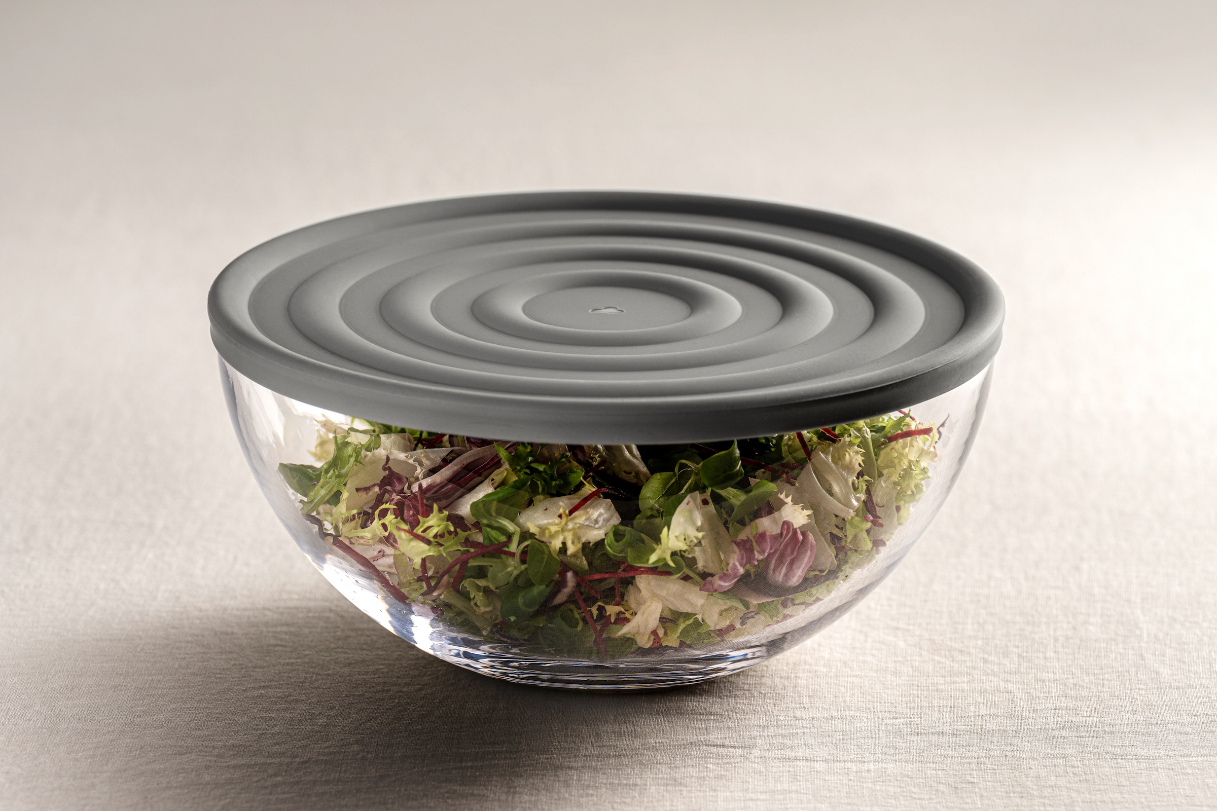LEONARDO Schale »CUCINA, Ø 28 cm, 1 Schüssel mit Silikondeckel«, 2 tlg., aus Glas, spülmaschinengeeignet