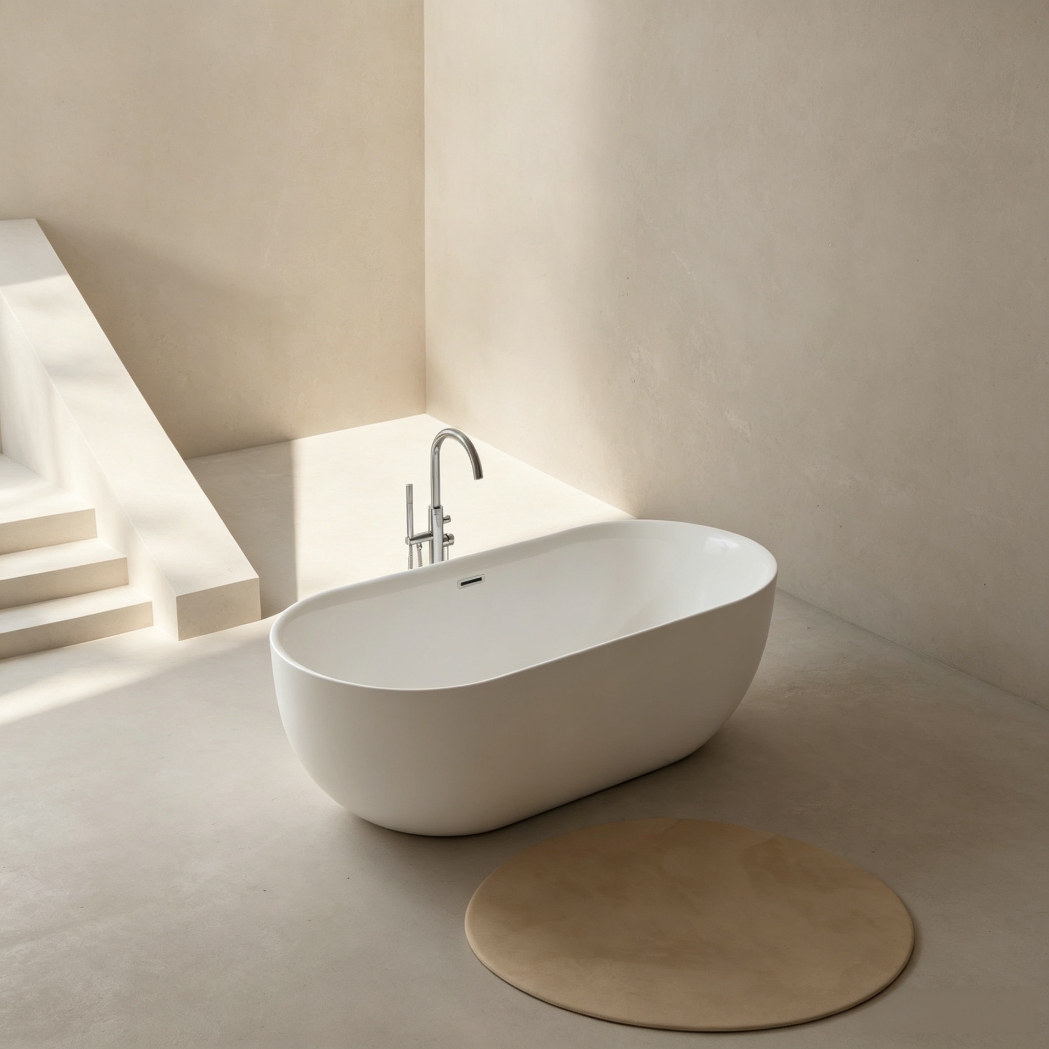 Badewanne WELLTIME, B:73cm H:62cm L:170cm, weiß, Sanitäracryl, Badewannen, "Setubal", wandanliegend, aus hochwertigem Sanitäracryl, mit Pop Up Ventil
