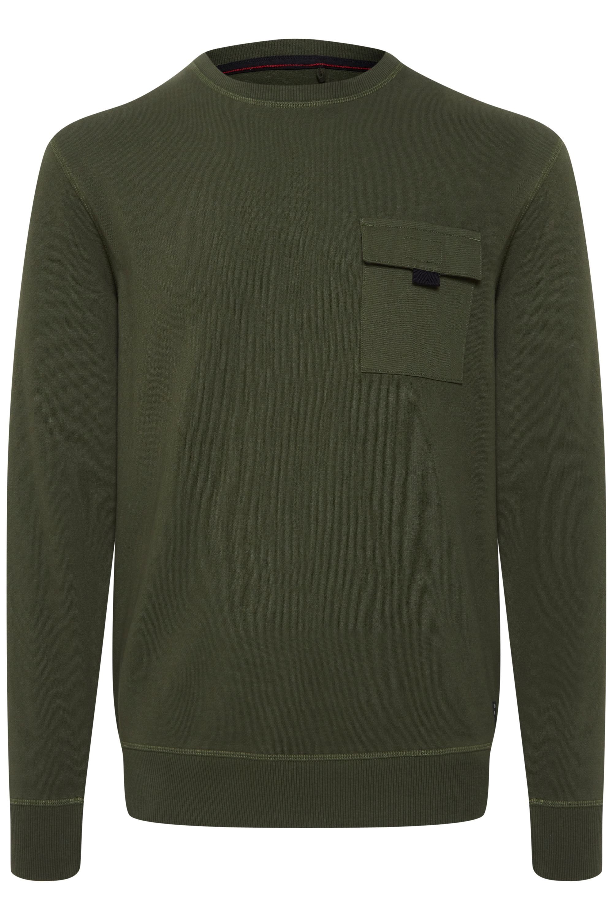 Longpullover BLEND "BHOskari", Herren, Gr. XL, deep depths, Sweatware, 100% Baumwolle, unifarben, regular fit normal, Rundhals, eng, Pullover Longpullover, Sweatshirt mit Brusttasche
