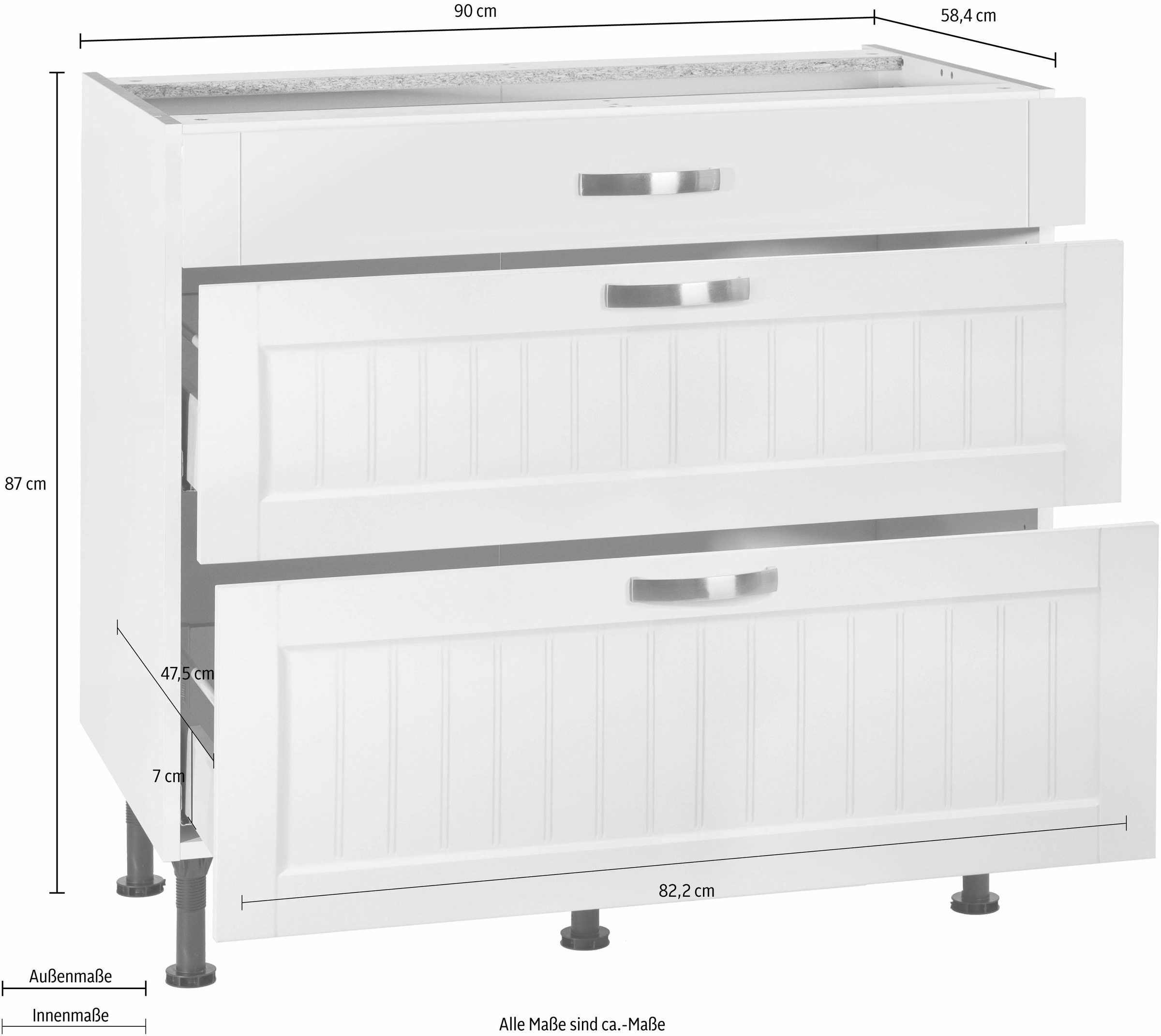OPTIFIT Unterschrank »Cara«, Breite 90 cm, mit Vollauszügen und Soft-Close-Funktion