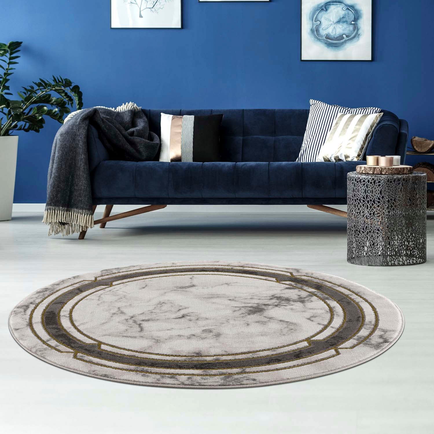 Carpet City Teppich "Noa 9266" rund 11 mm Höhe Kurzflor, Modern, Weicher Fo günstig online kaufen